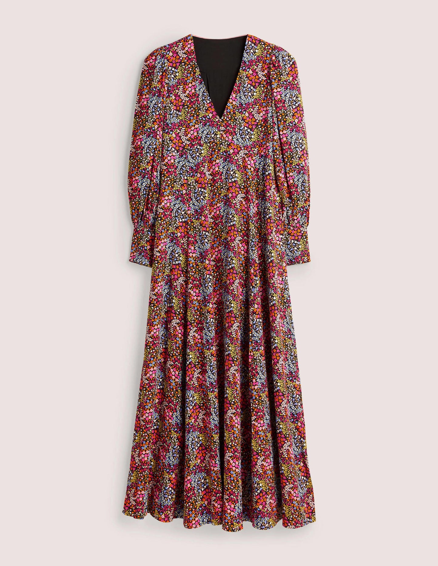Blouson Sleeve Maxi Tea Dress-Multi, Ditsy Garden