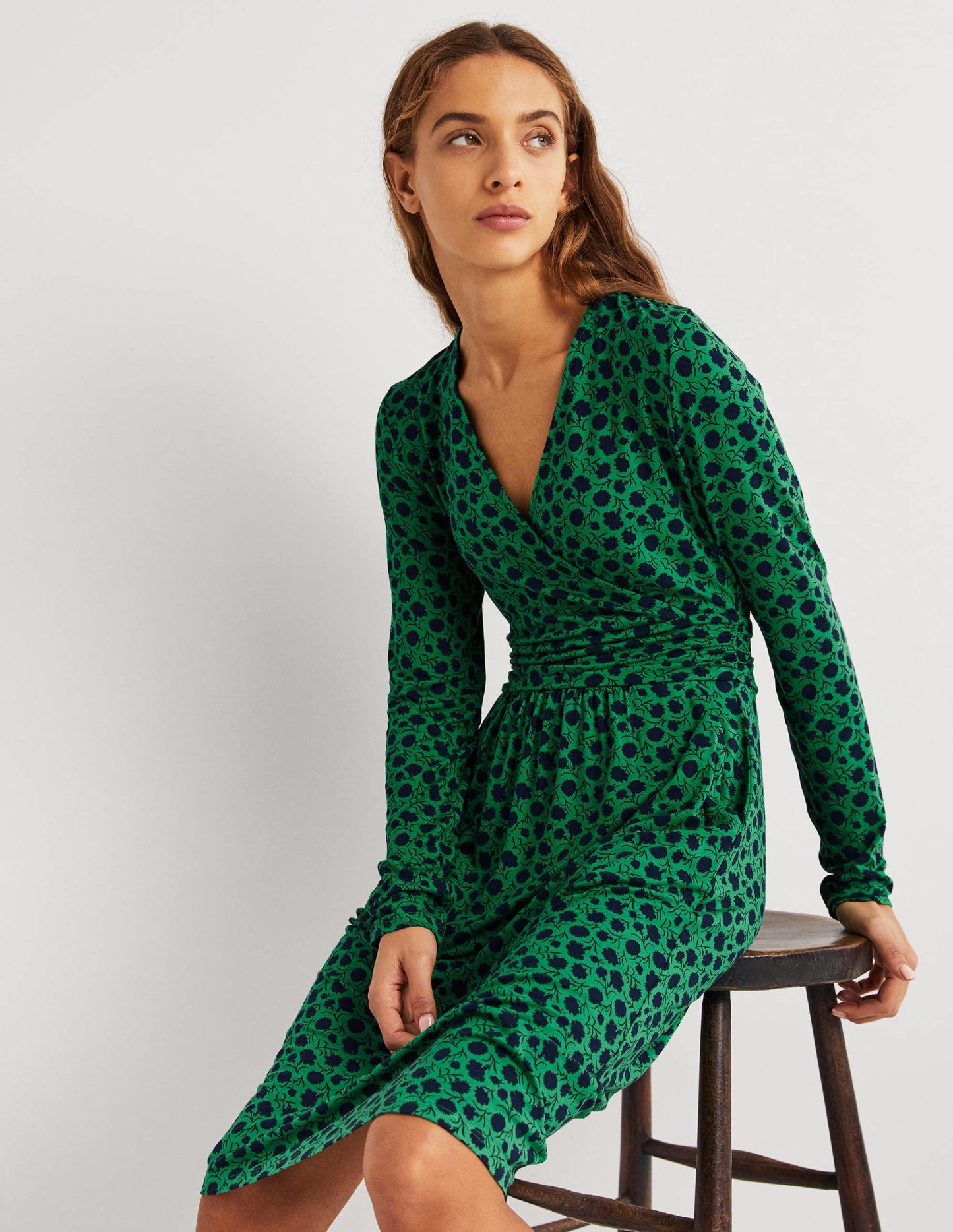 Layla Jersey Dress-Sapling, Leafy Bud
