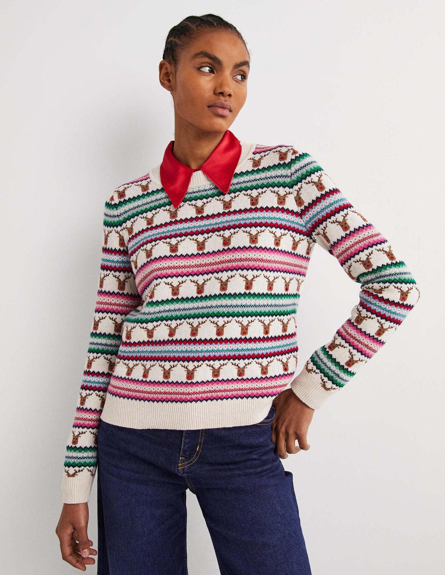 Reindeer Fair Isle Christmas Jumper-Reindeer Fair Isle