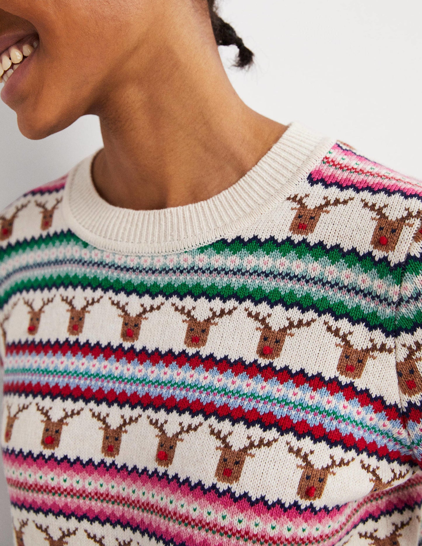 Reindeer Fair Isle Christmas Jumper-Reindeer Fair Isle