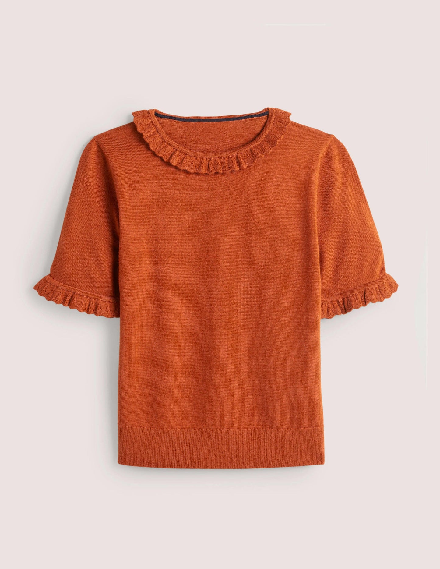 Merino Knitted T-shirt-Rust
