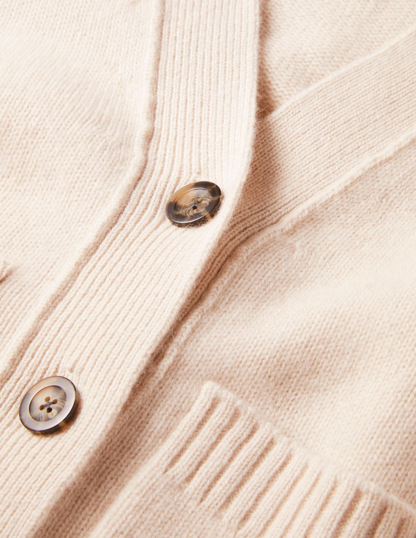 Cashmere Rib Cardigan-Rope