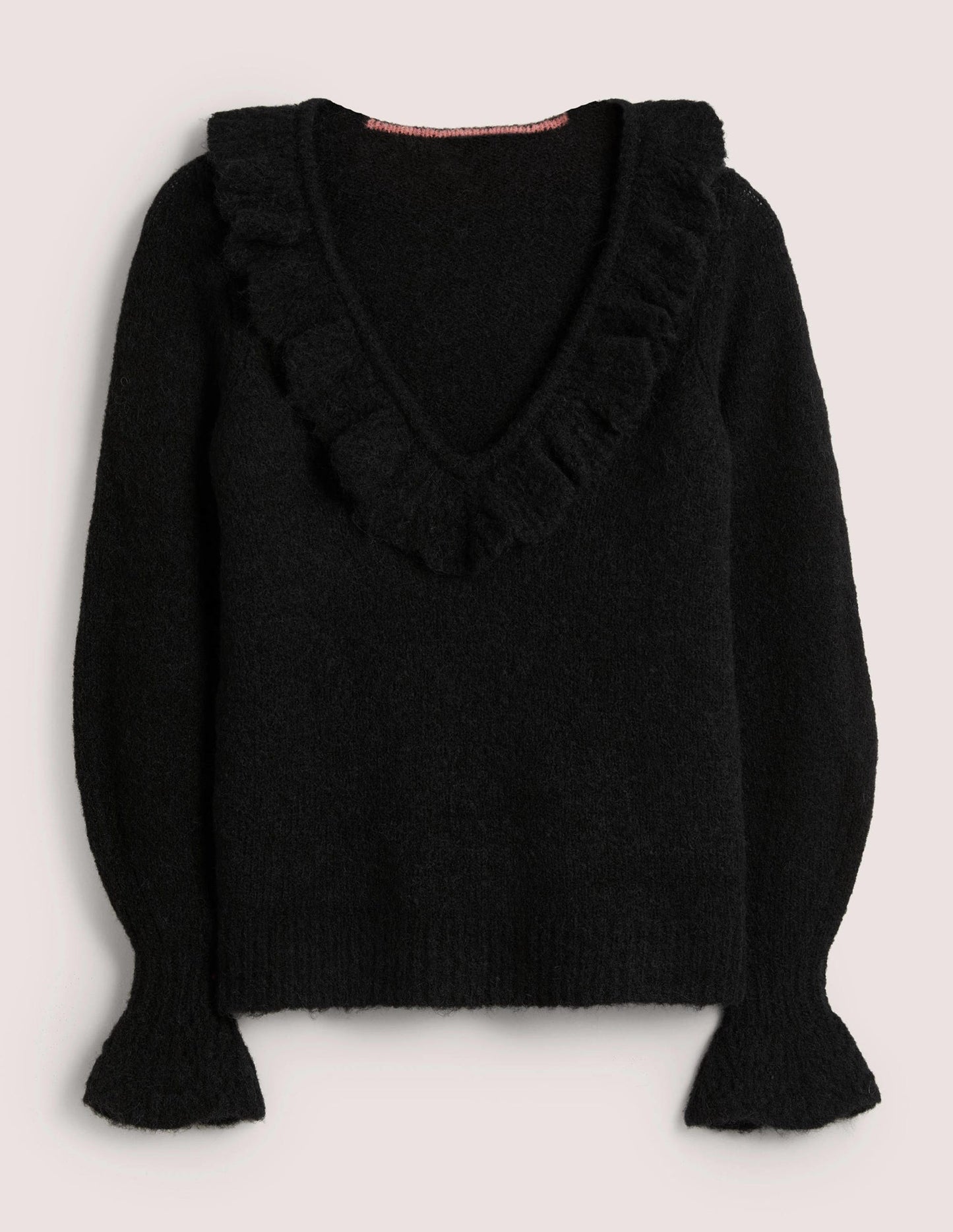 Fluffy Frill Jumper-Black