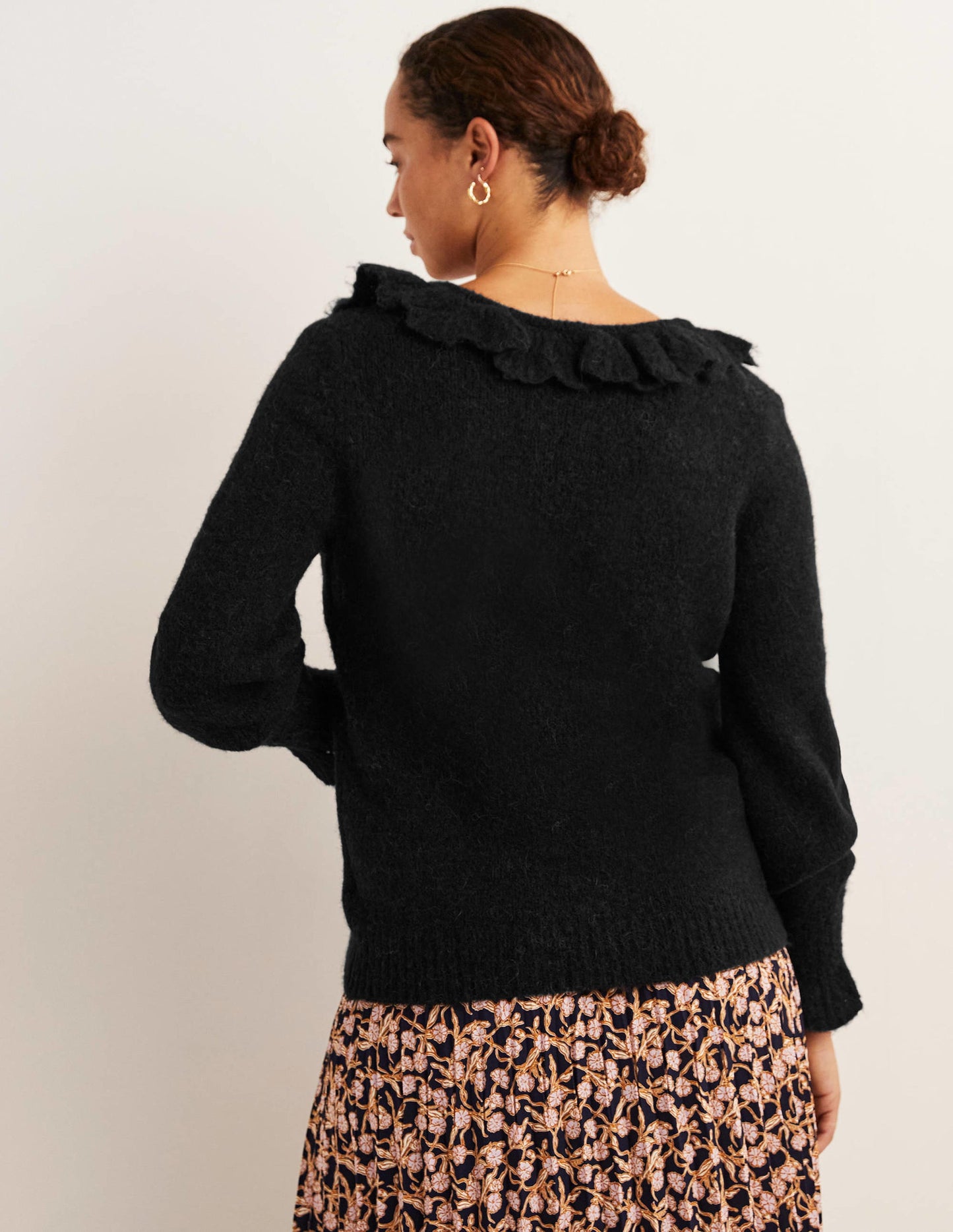 Fluffy Frill Jumper-Black