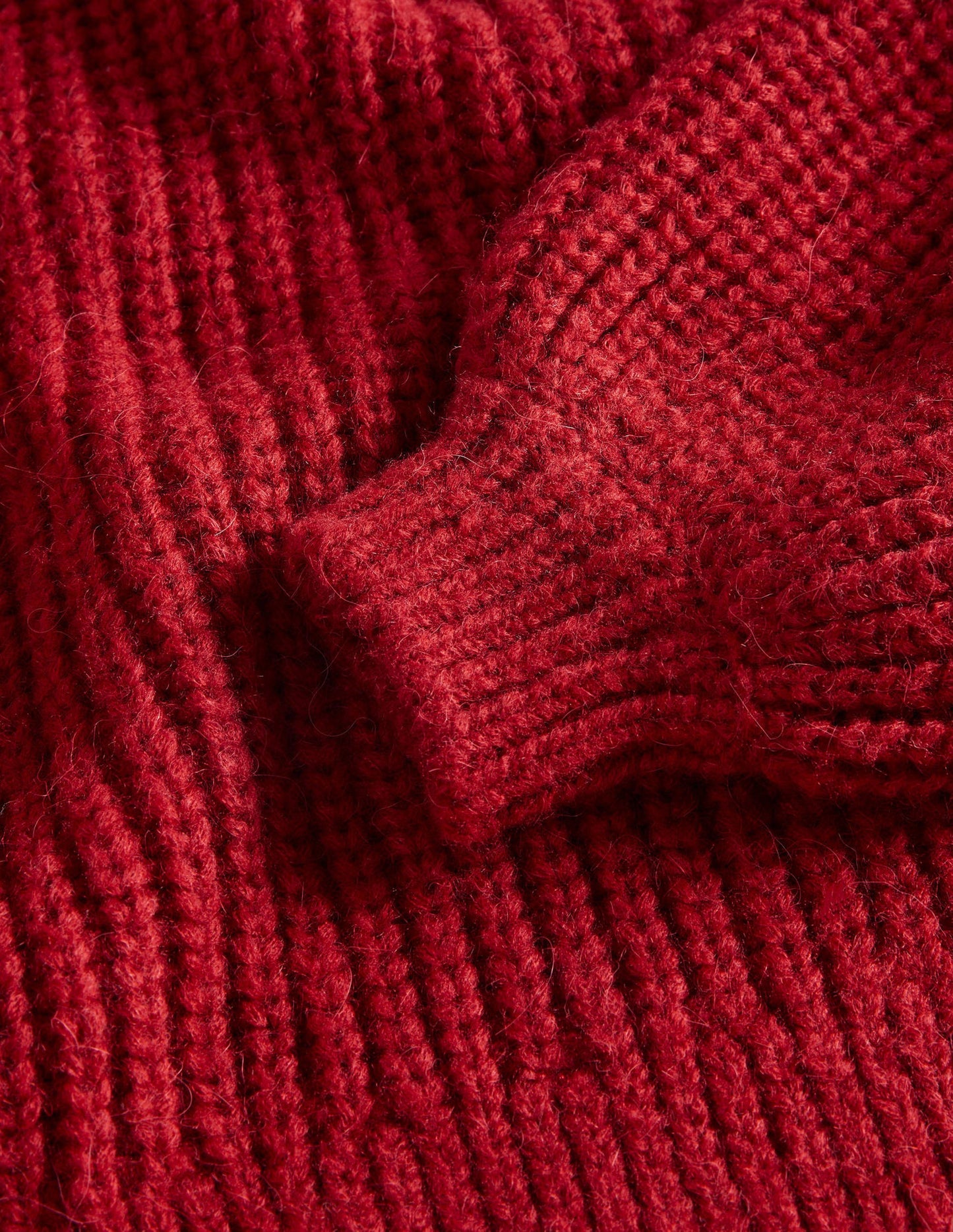 Chunky Ribbed Jumper-Ruby Red