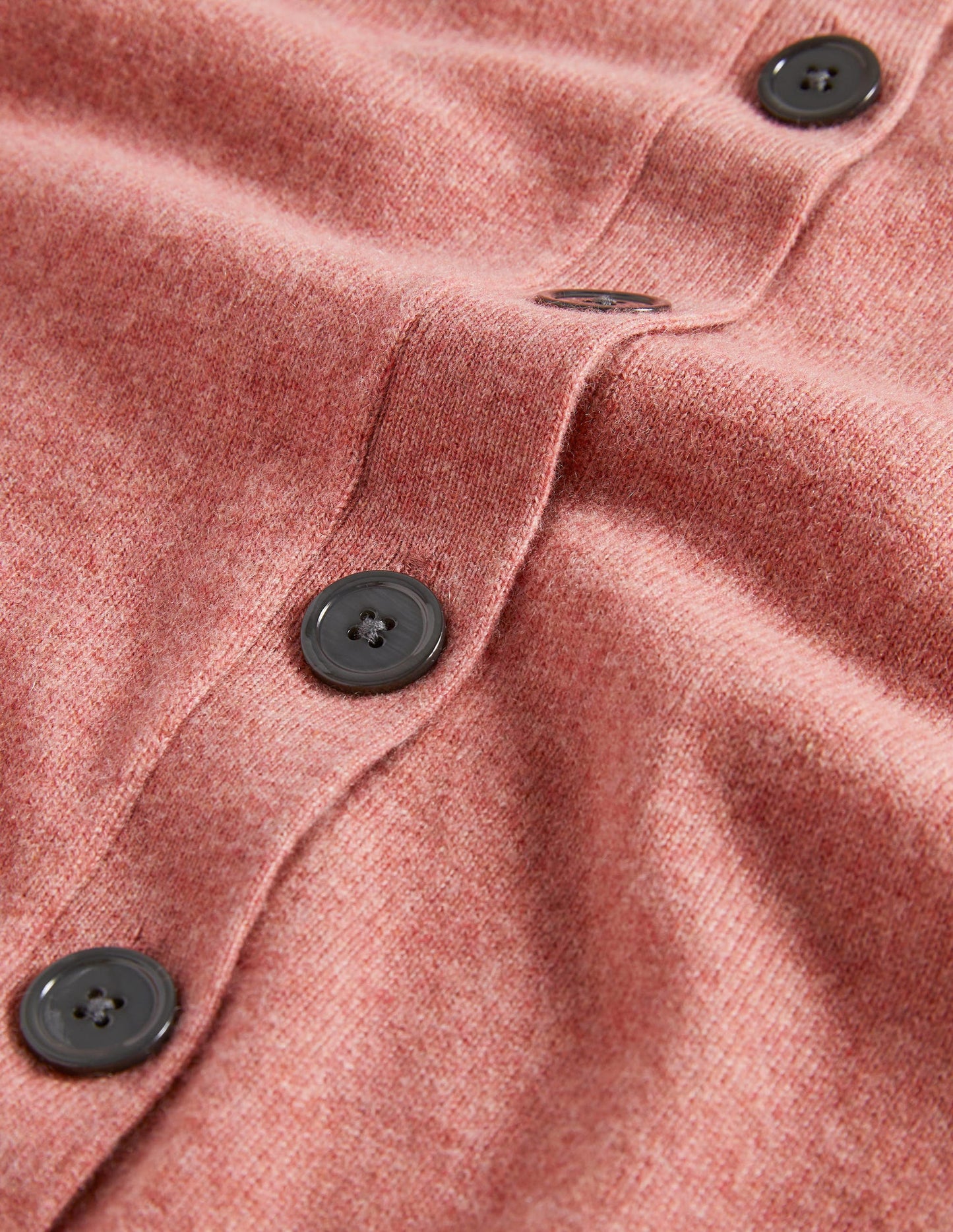 Cashmere Crew Neck Cardigan-Dusty Red Melange