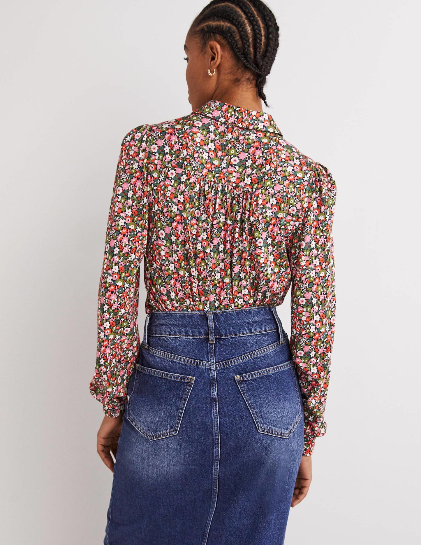 Gathered Detail Shirt-Multi, Floret Meadow