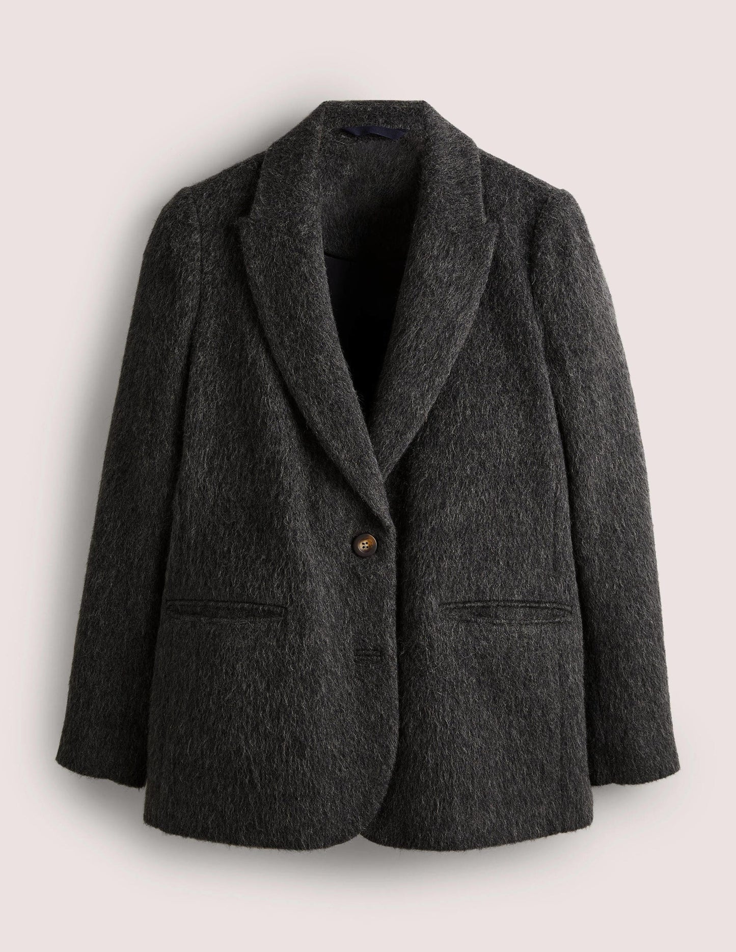 Drawn Wool Blazer-Charcoal
