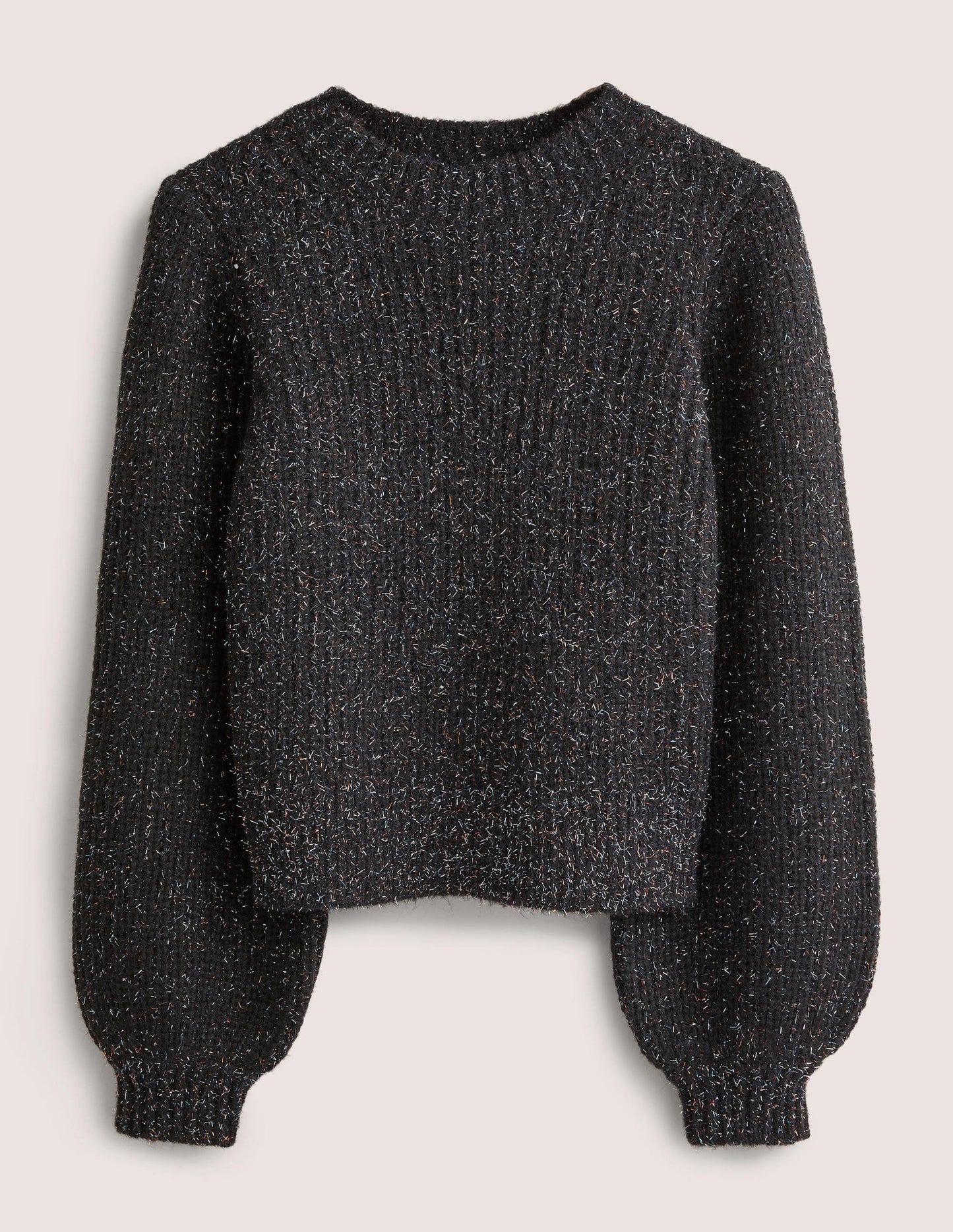 Chunky Ribbed Jumper-Black Sparkle