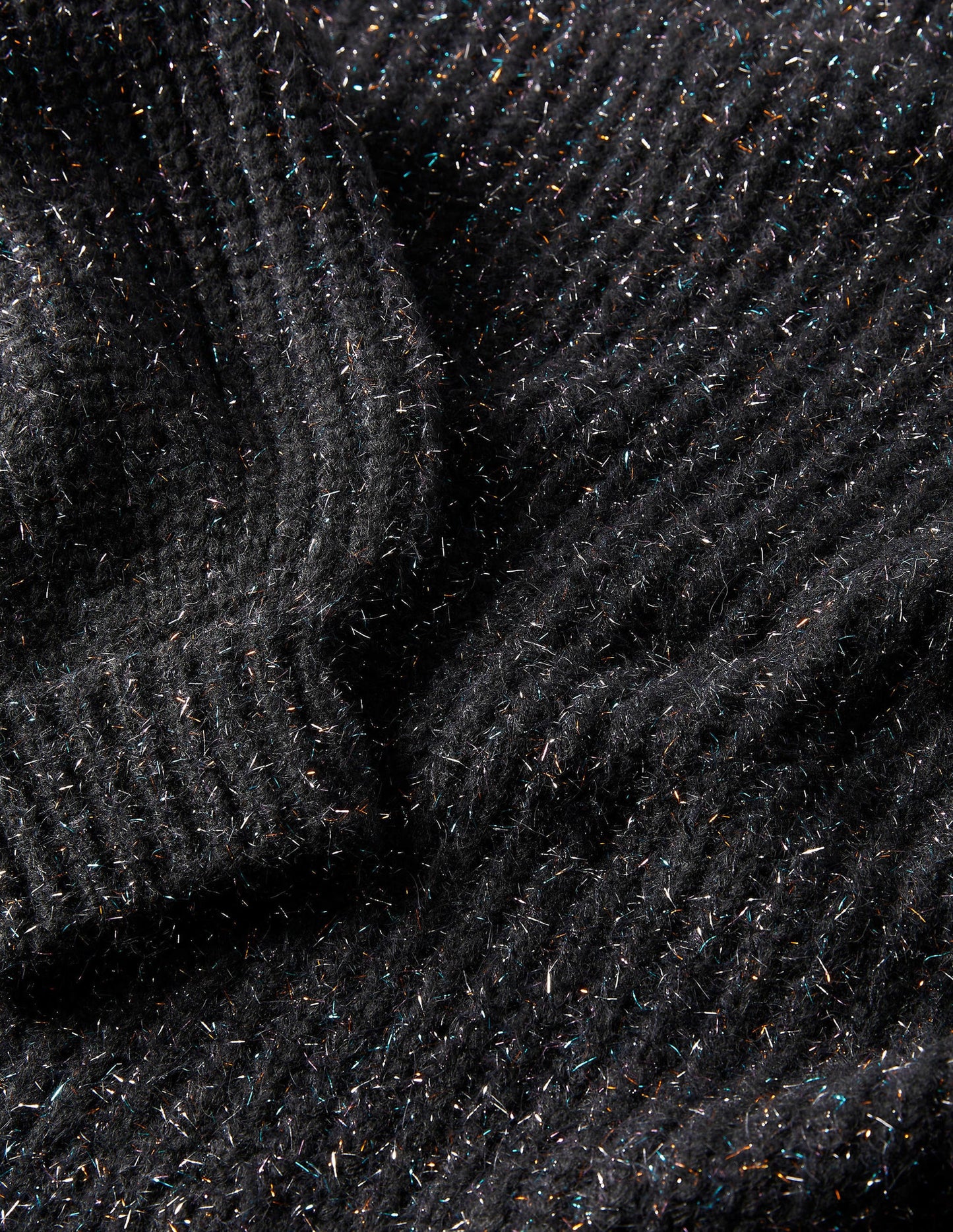 Chunky Ribbed Jumper-Black Sparkle