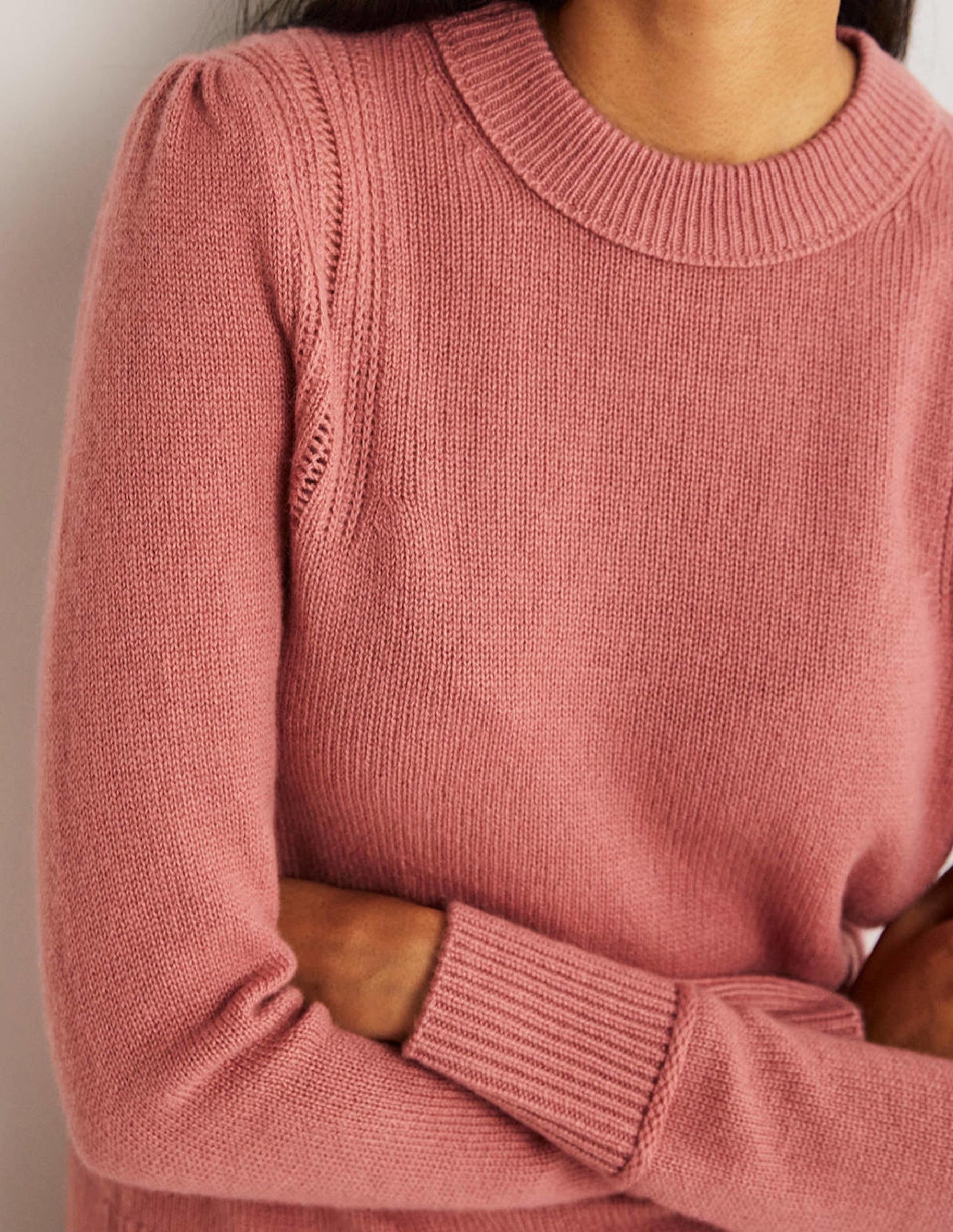 Lofty Cashmere Jumper-Dusty Red Melange