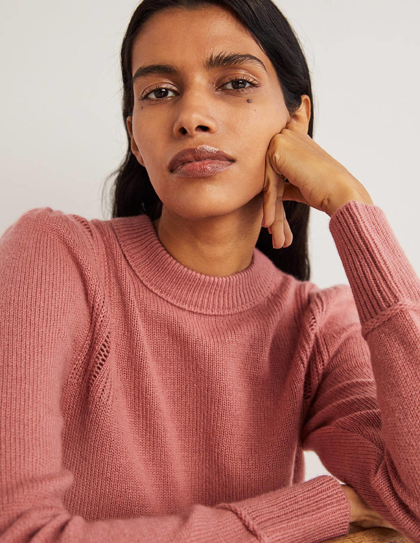 Lofty Cashmere Jumper-Dusty Red Melange