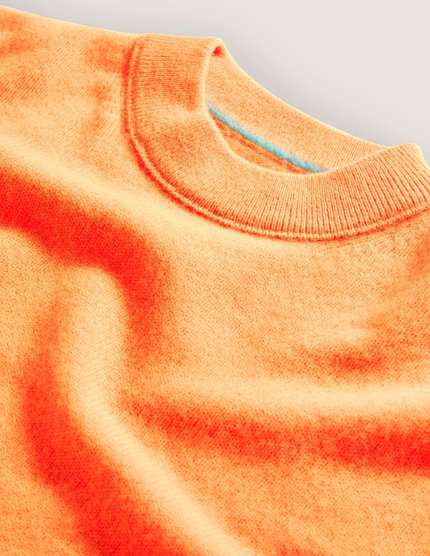 Cashmere Boyfriend Crew Jumper-Neon Orange