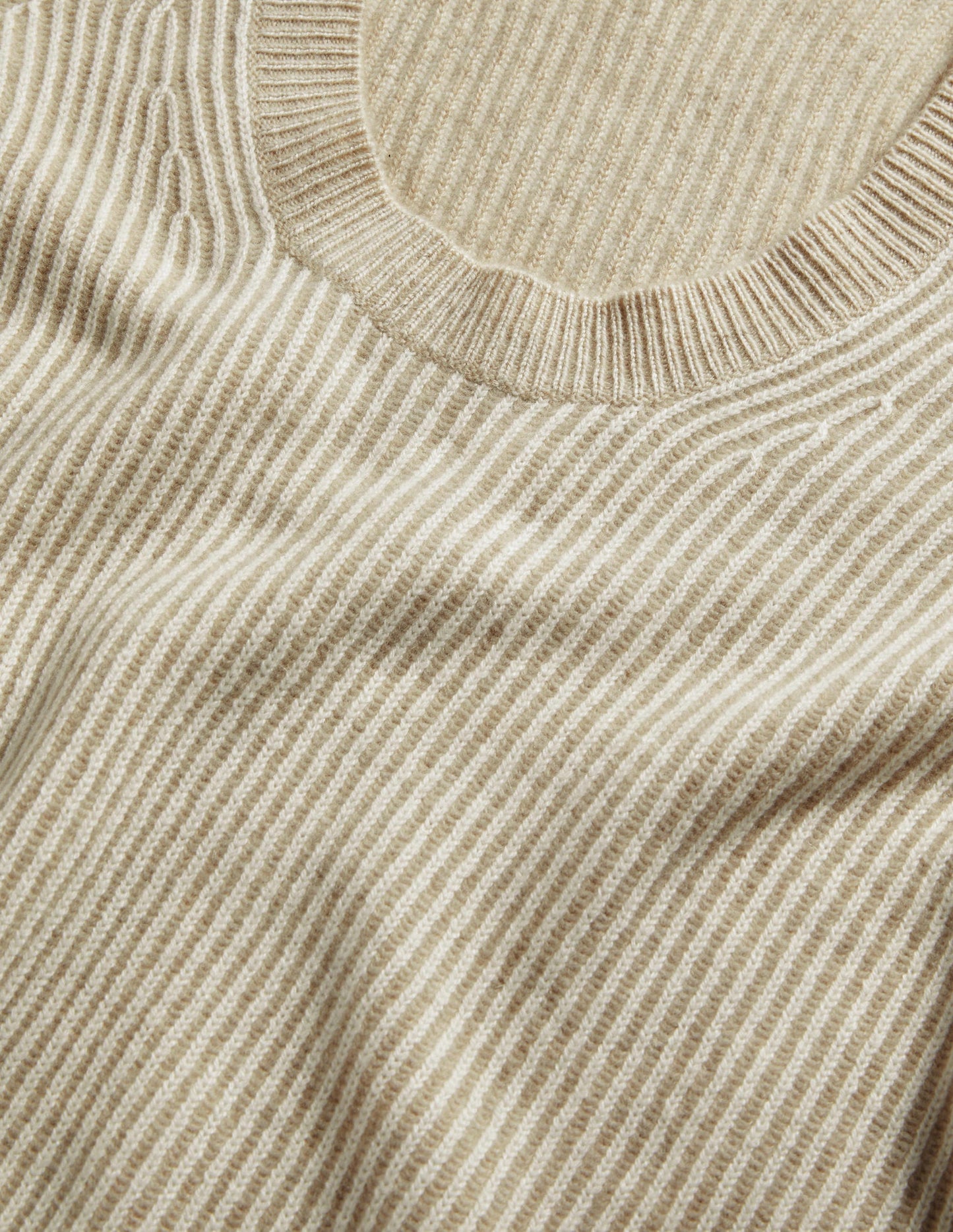 Cashmere Scoop Neck Jumper-Oatmeal Melange, Ivory