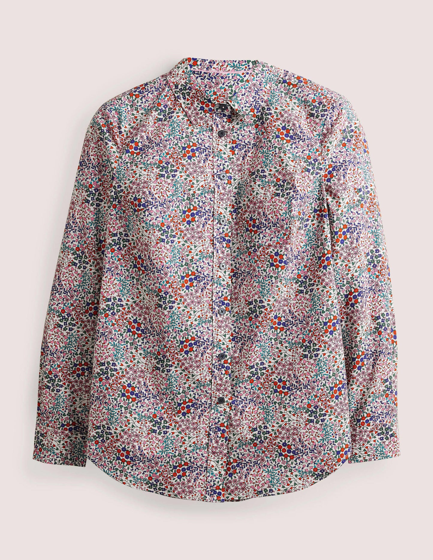 Classic Cotton Shirt-Ivory, Ditsy Garden