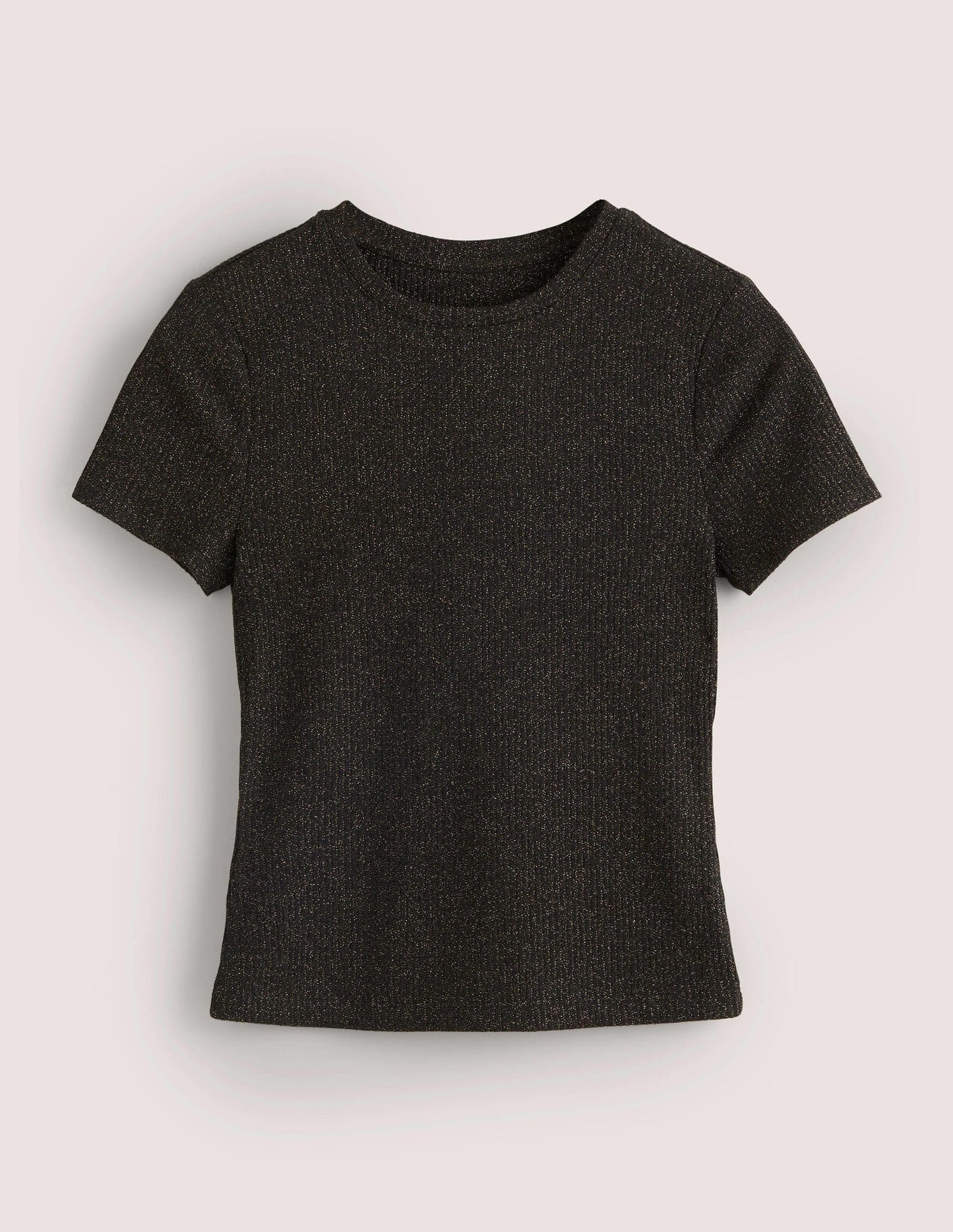 Sparkle Shrunken T-Shirt-Black/Gold Sparkle