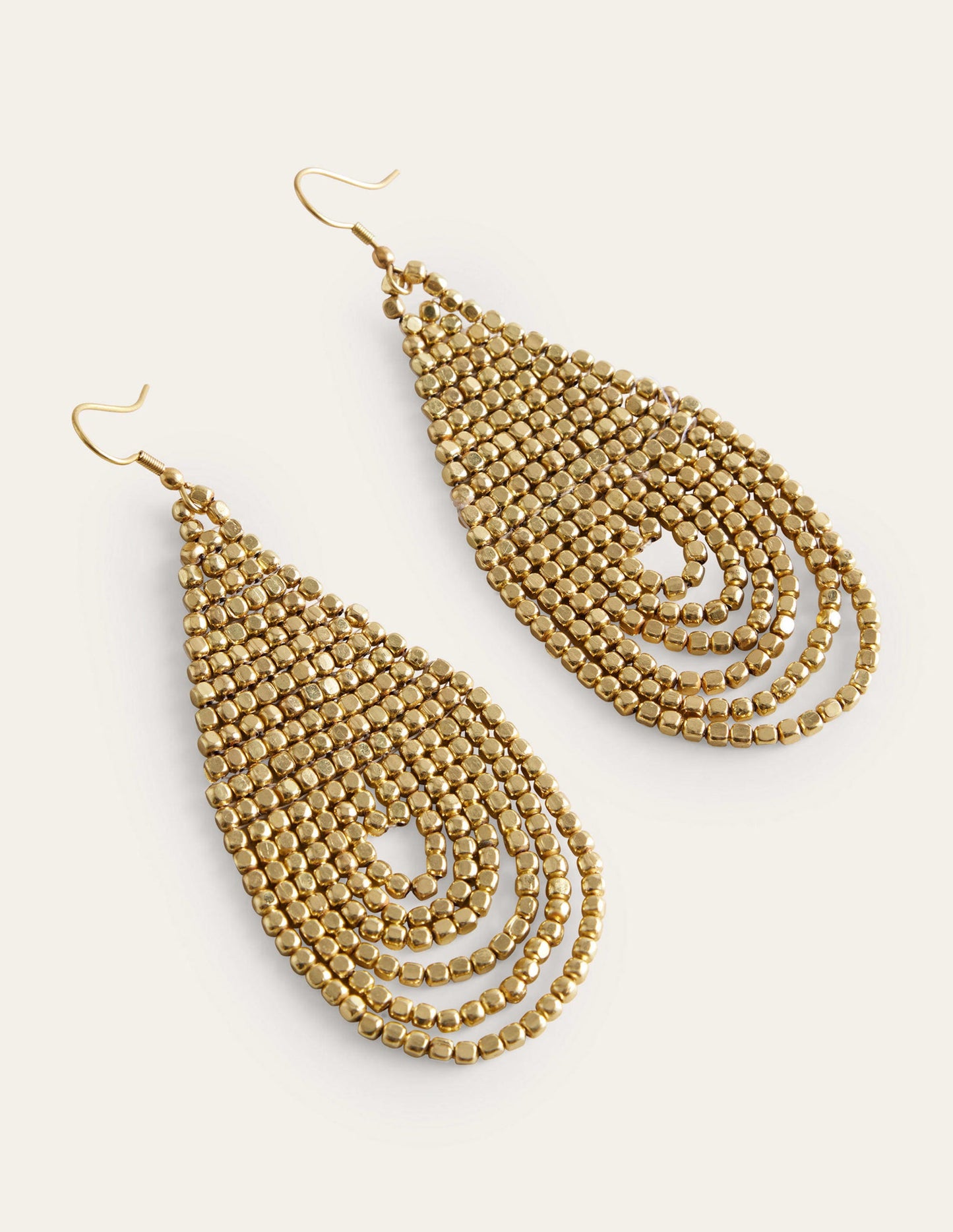 Bead Layer Earrings-Gold