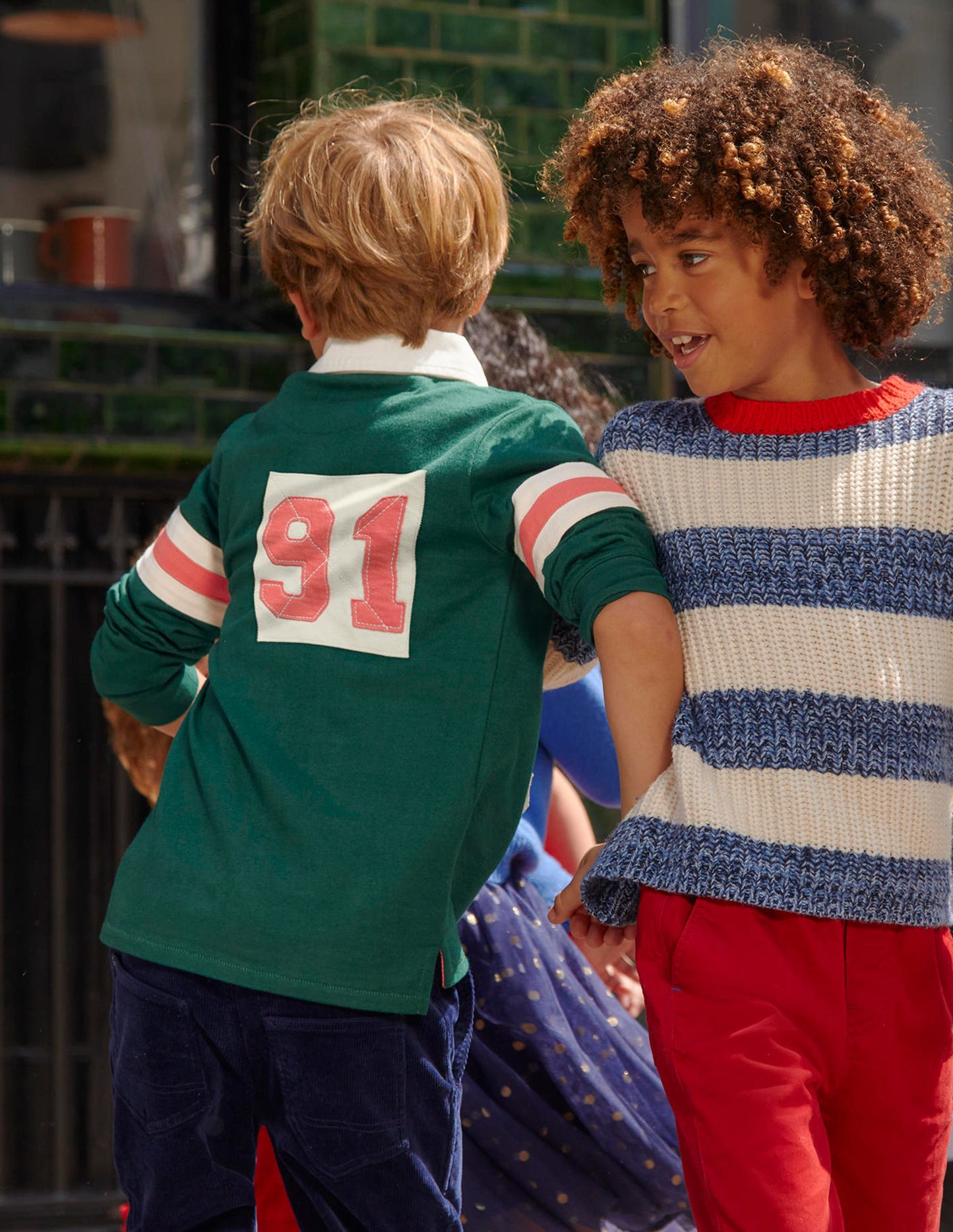 Appliqué Rugby Shirt-Deep Green