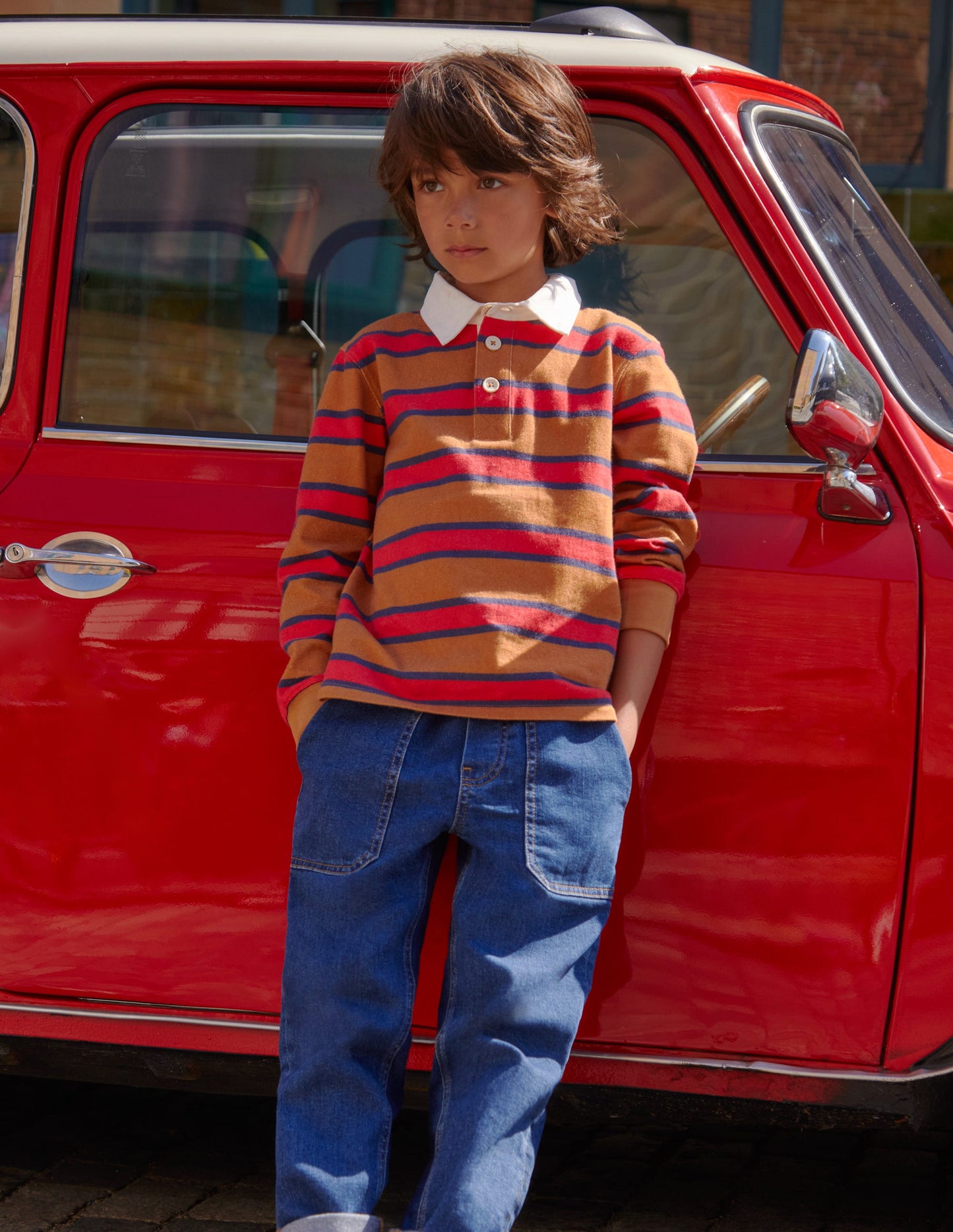 Classic Rugby Shirt-Butterscotch Brown/Red