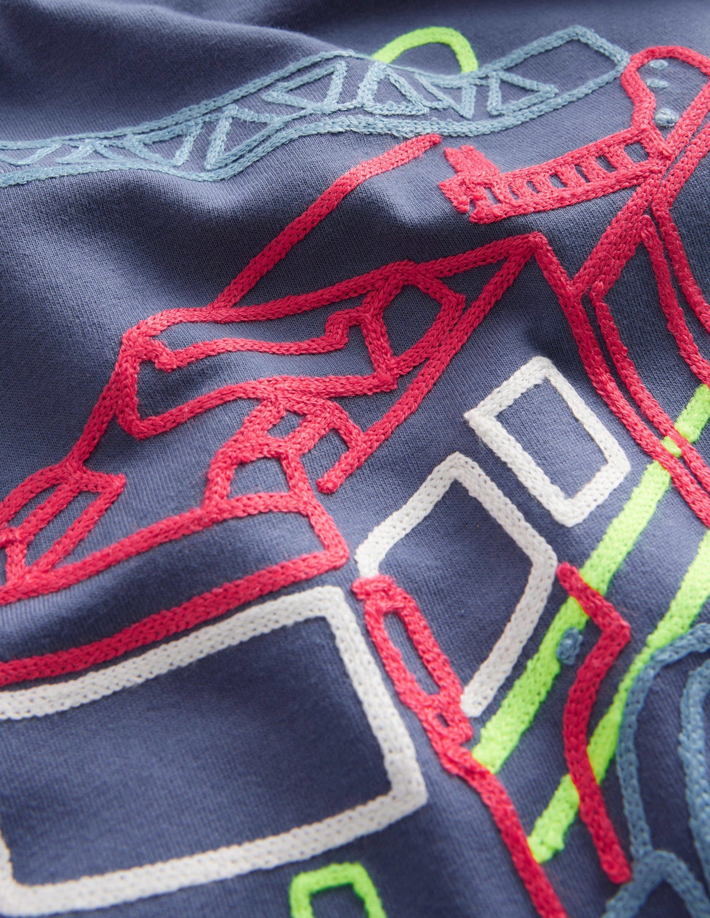 Chain Stitch Logo T-shirt-Robot Blue