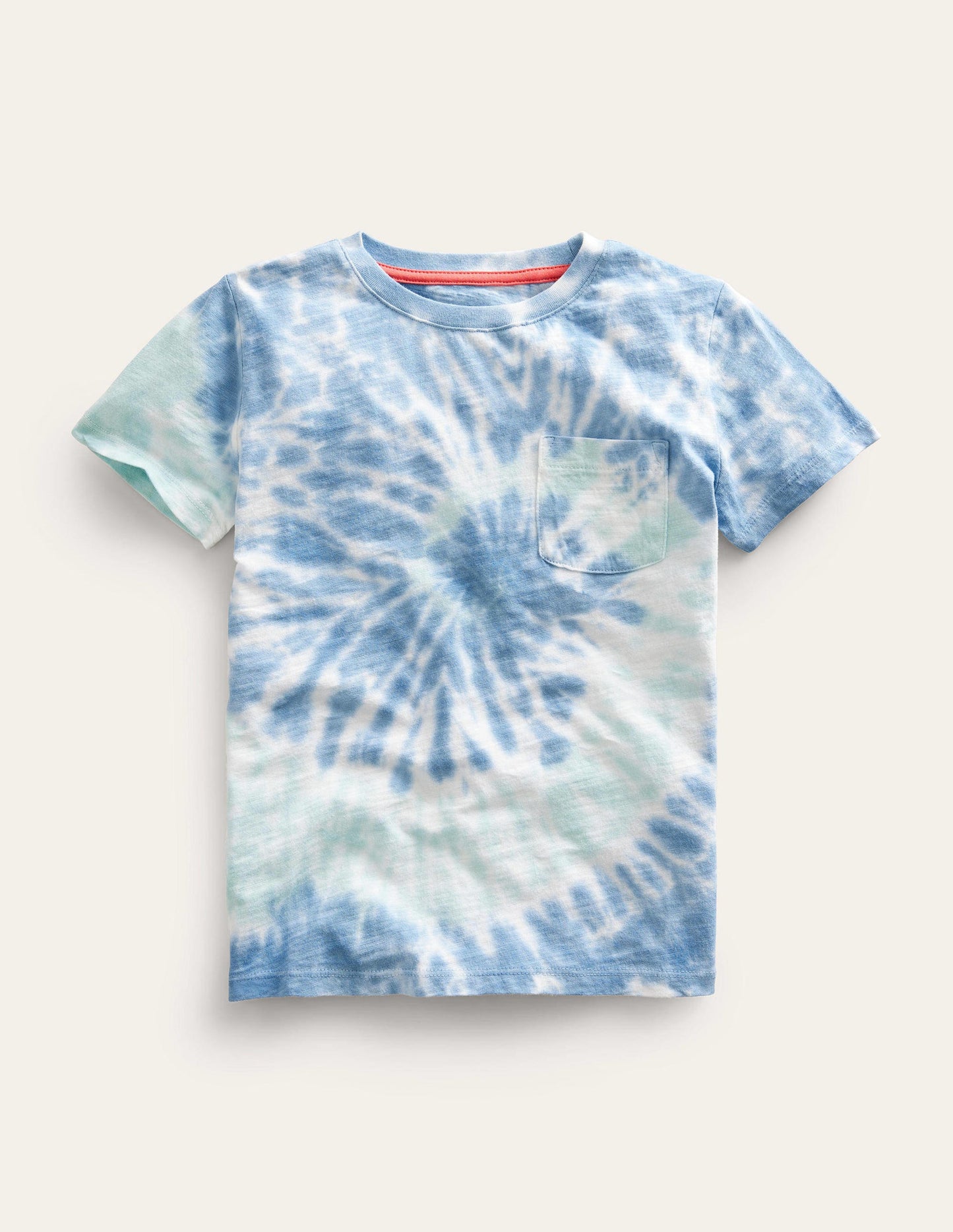Printed Washed Slub T-shirt-Blue Tie Dye