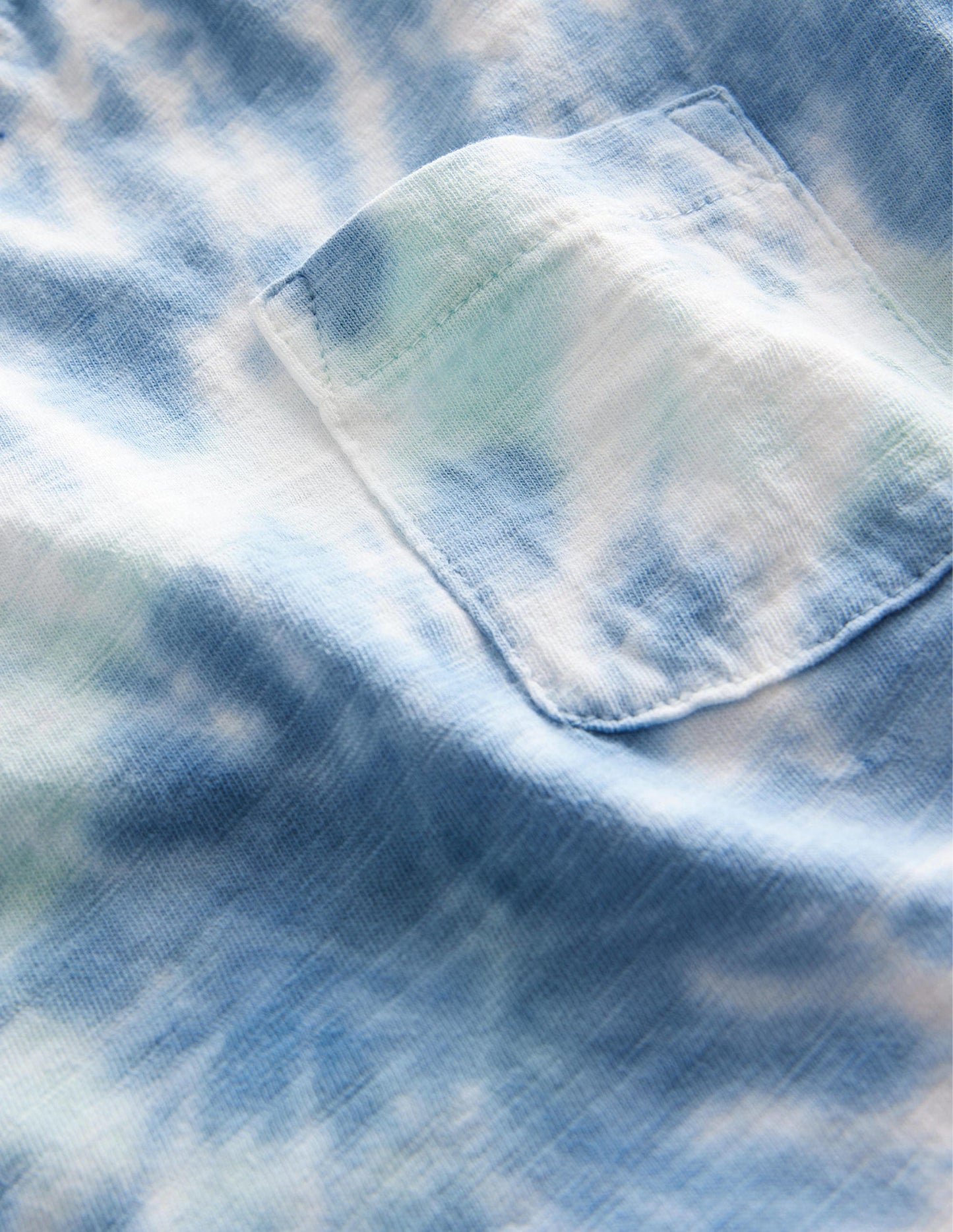 Printed Washed Slub T-shirt-Blue Tie Dye
