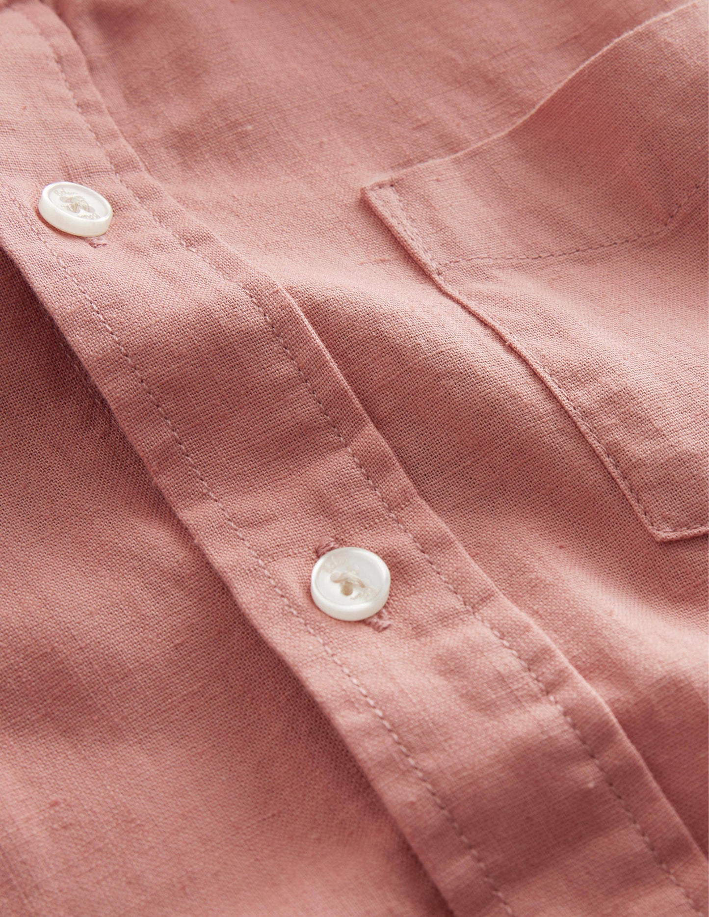 Cotton Linen Shirt-Rose Pink