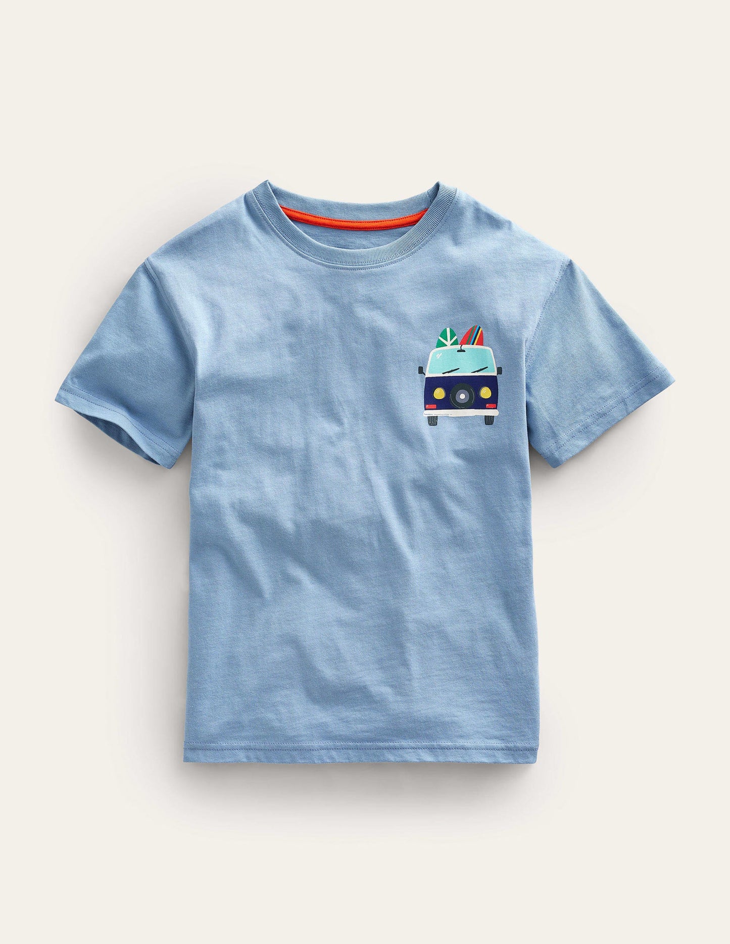 Front and Back Logo T-shirt-Pebble Blue