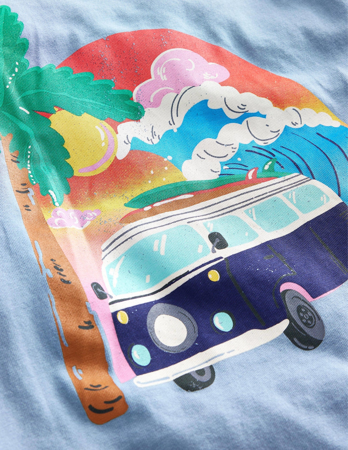 Front and Back Logo T-shirt-Pebble Blue