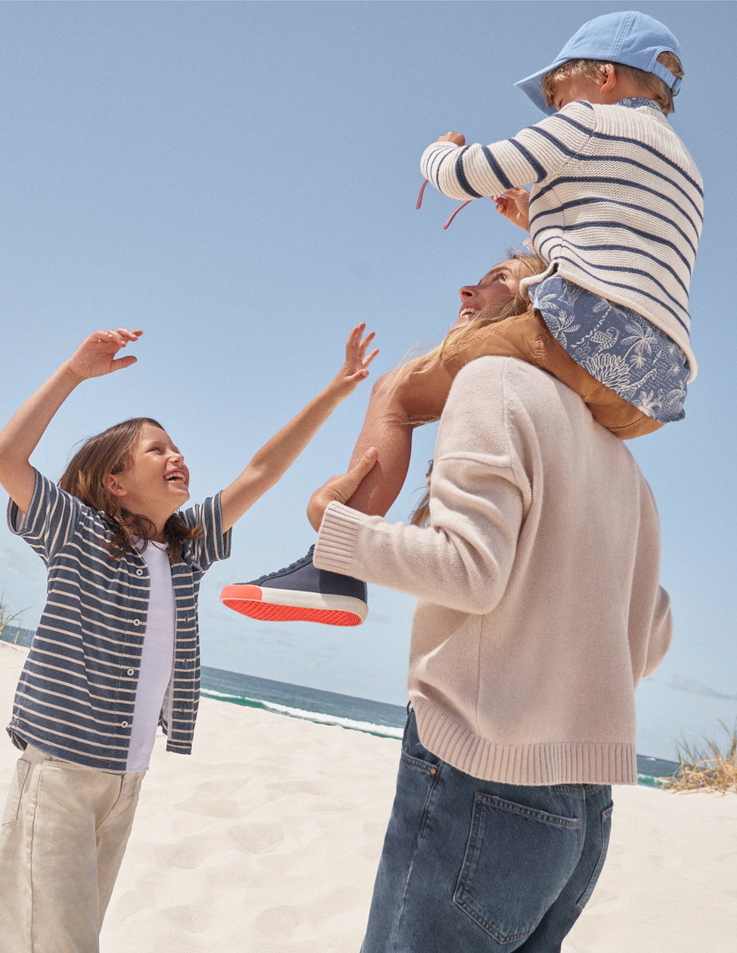 Cotton Linen Shirt-Blue Island Palm