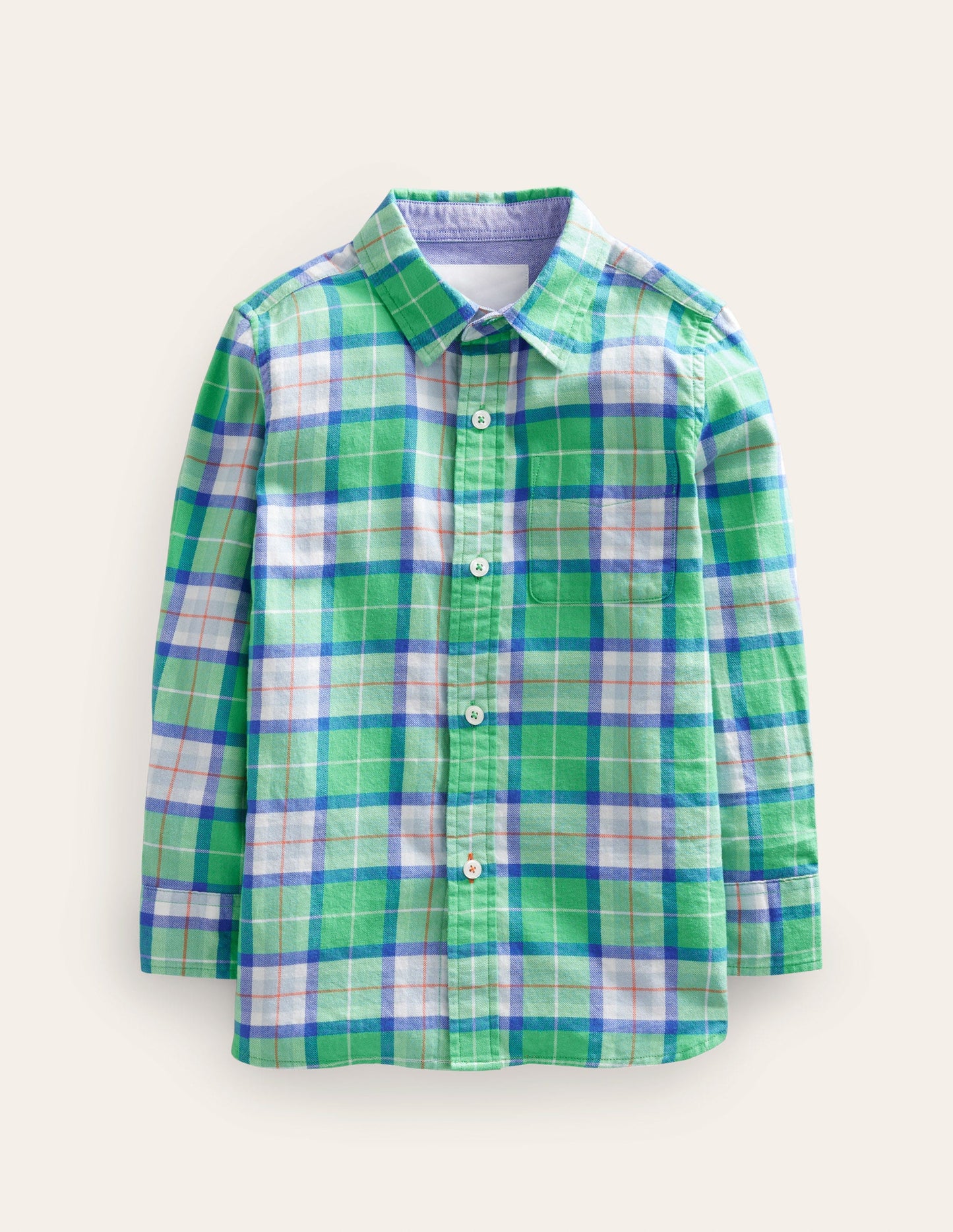 Casual Twill Shirt-Soft Green Check