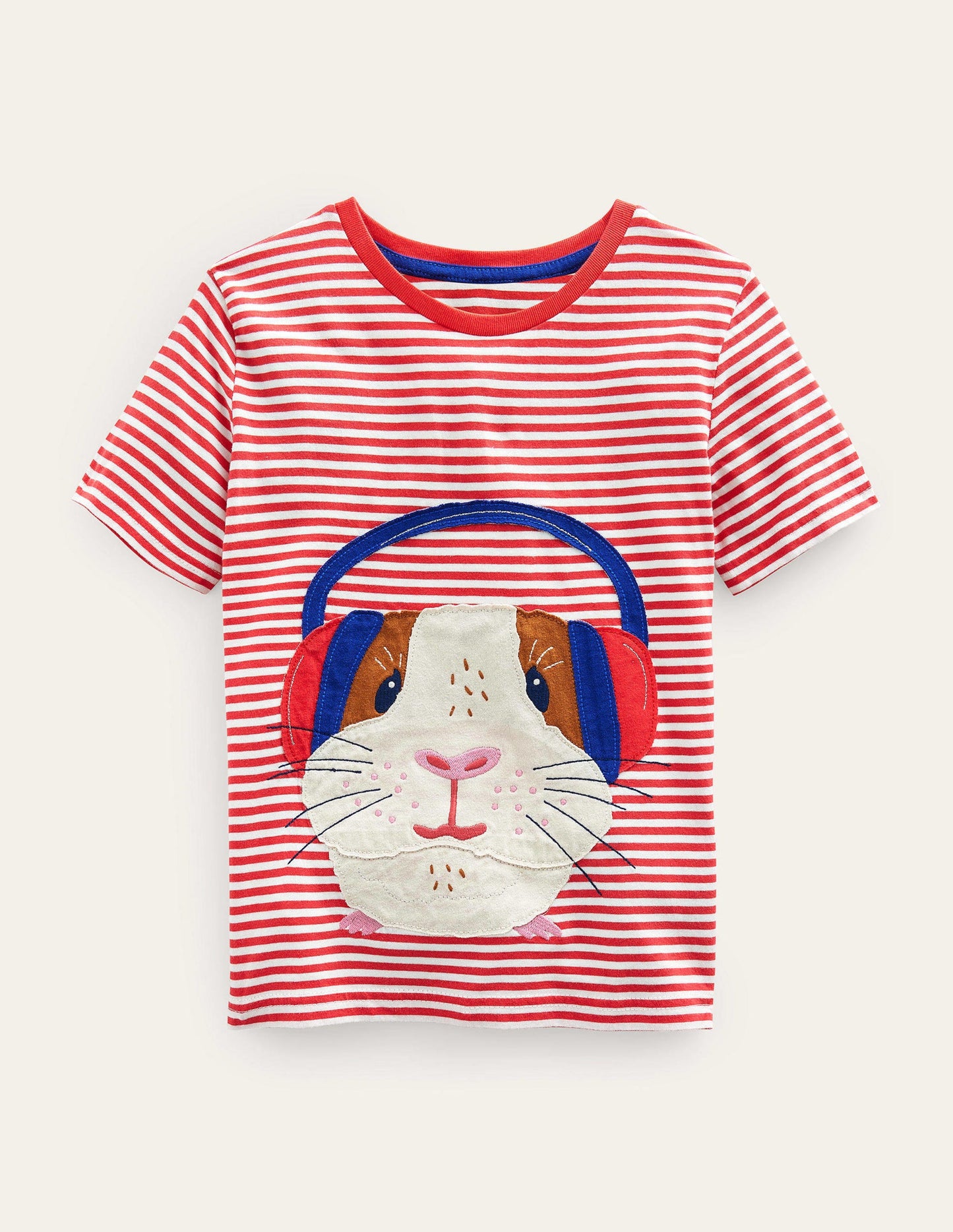 Funny Appliqué T-shirt-Jam/Ivory Guinea Pig