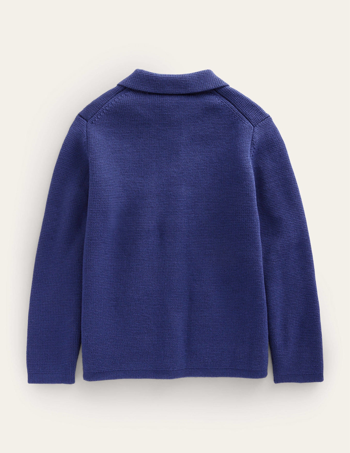 Knitted Button Through Jacket-College Navy