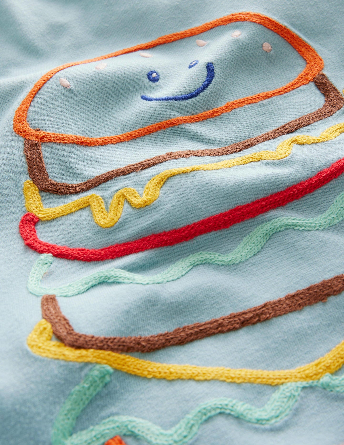 Chain Stitch Logo T-shirt-Tourmaline Blue Burger