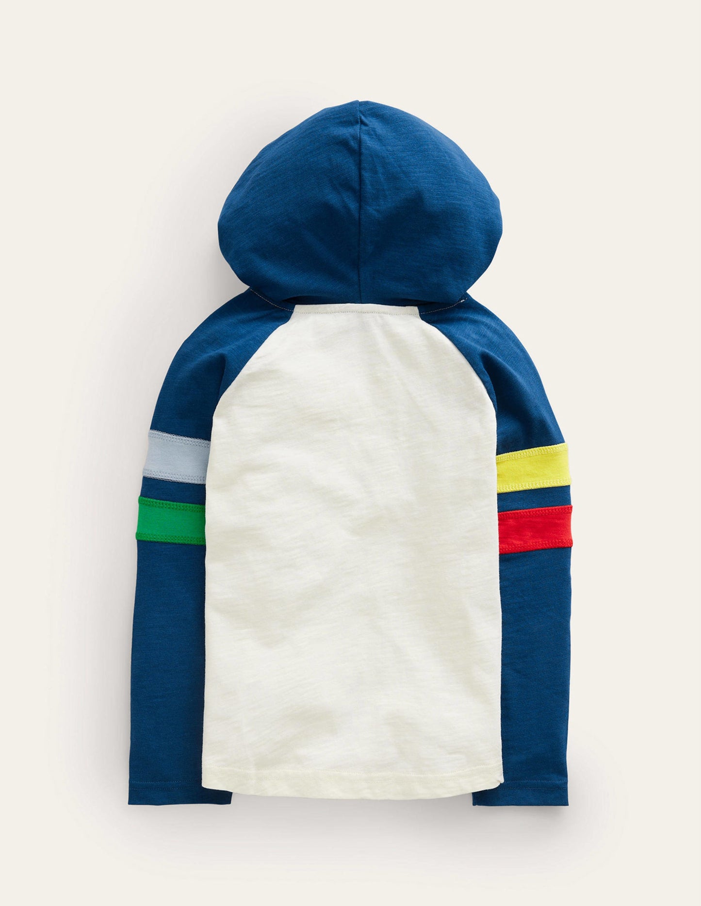 Hooded Logo Raglan T-shirt-Ivory/ Navy Star