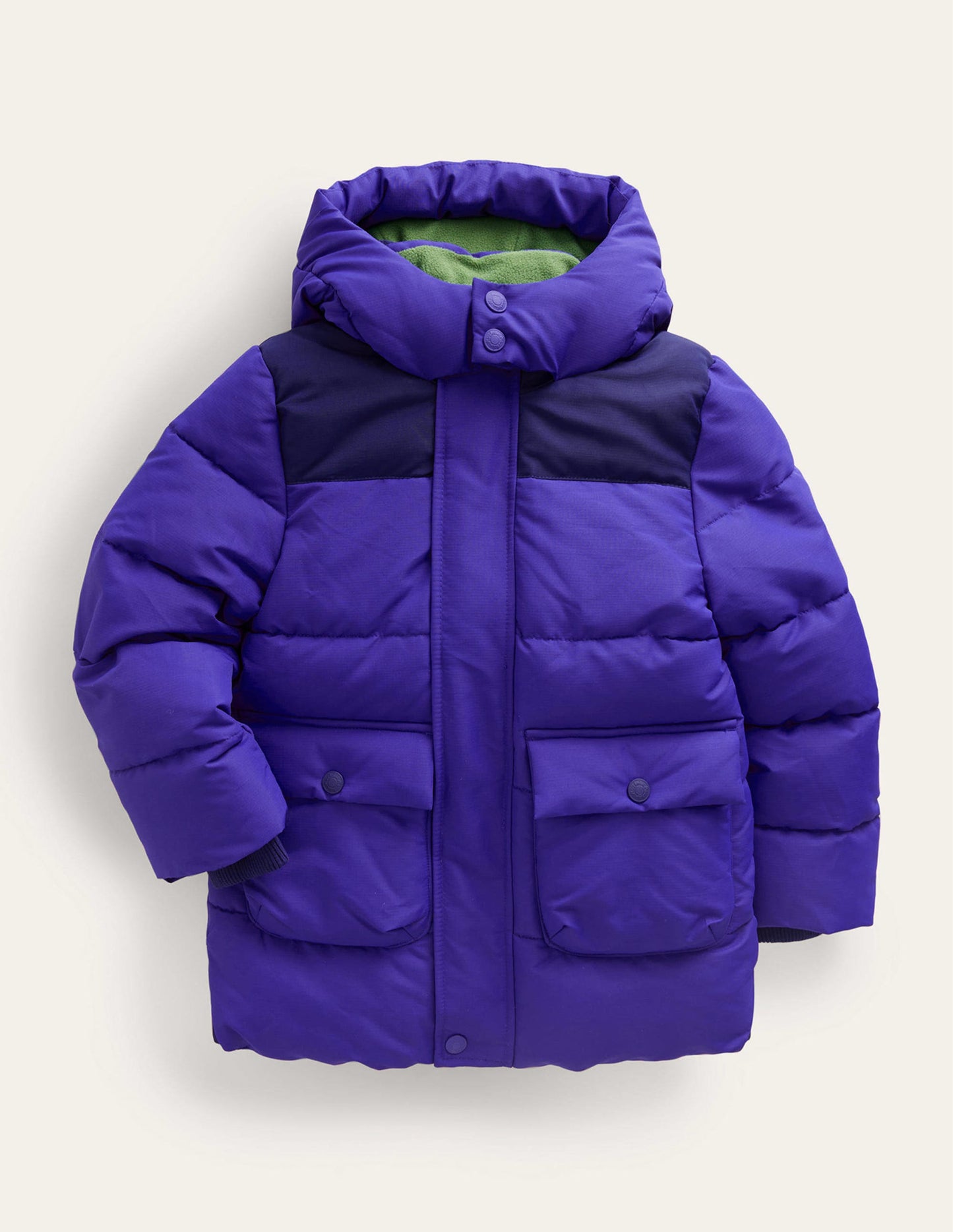 Fleece Lined Padded Coat-Bluing