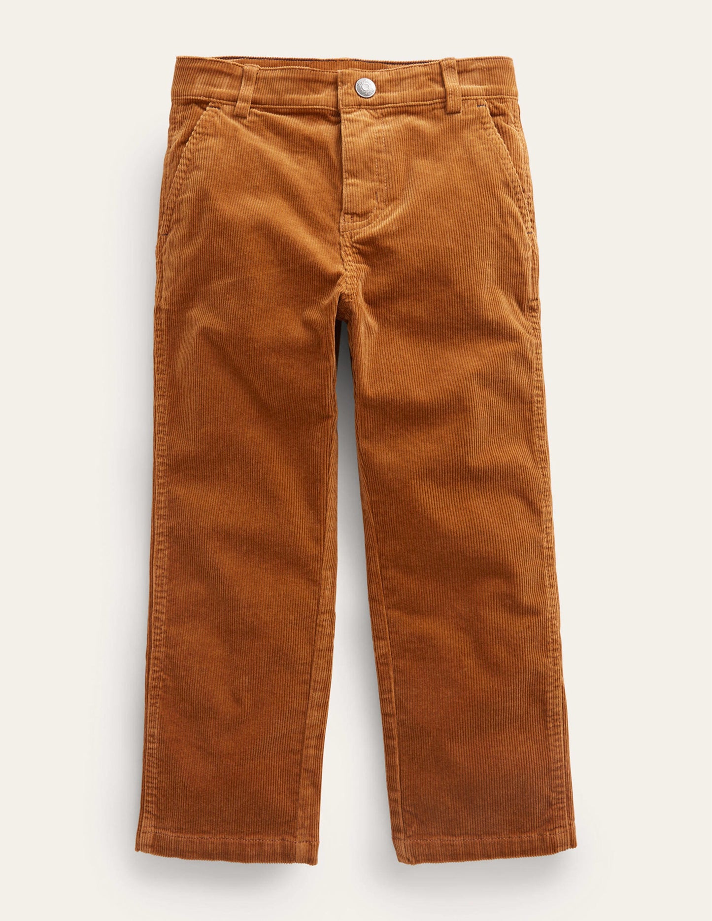 Straight Leg Cord Trousers-Butterscotch Brown