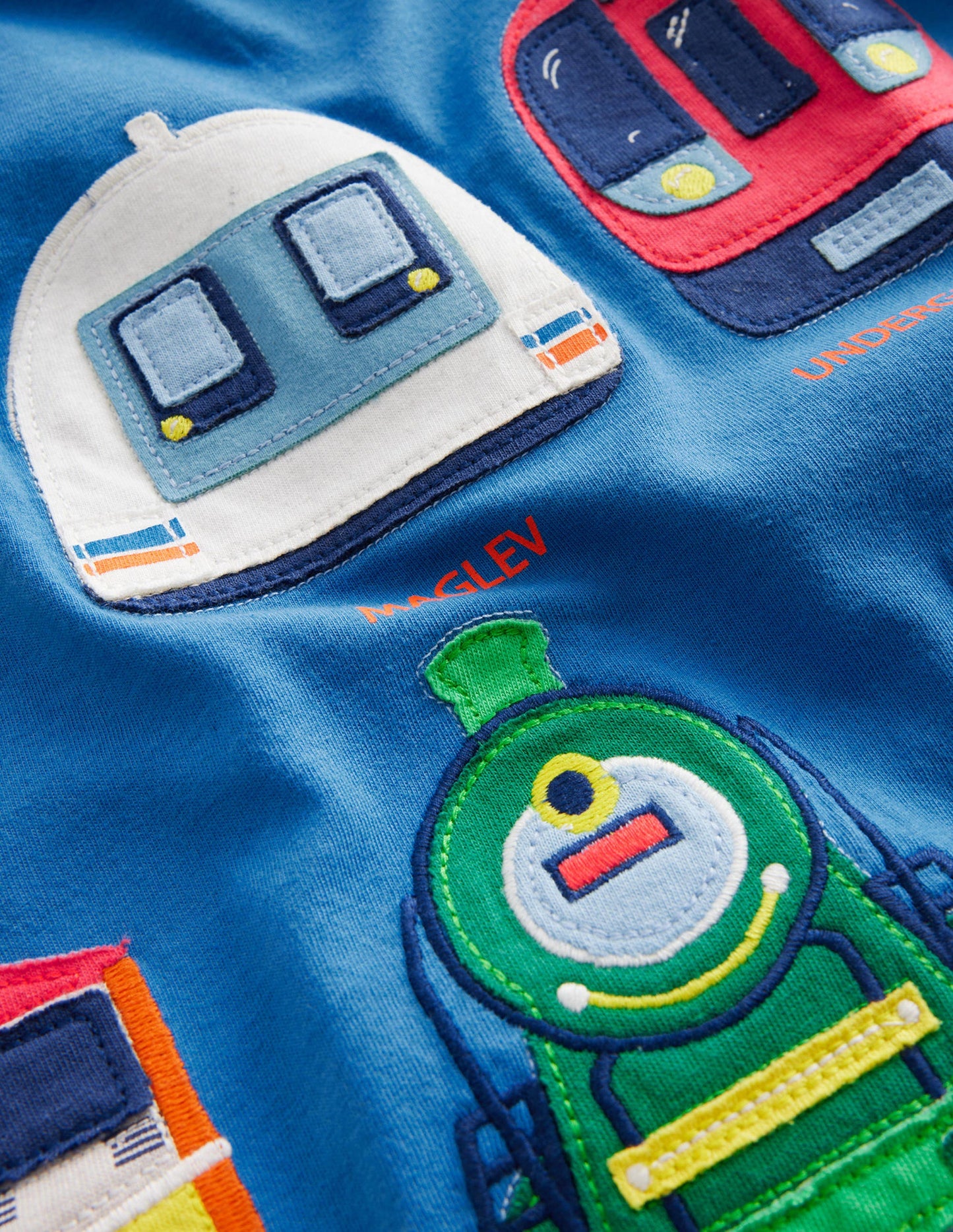 Speed Train Printed T-shirt-Egyptian Blue Trains