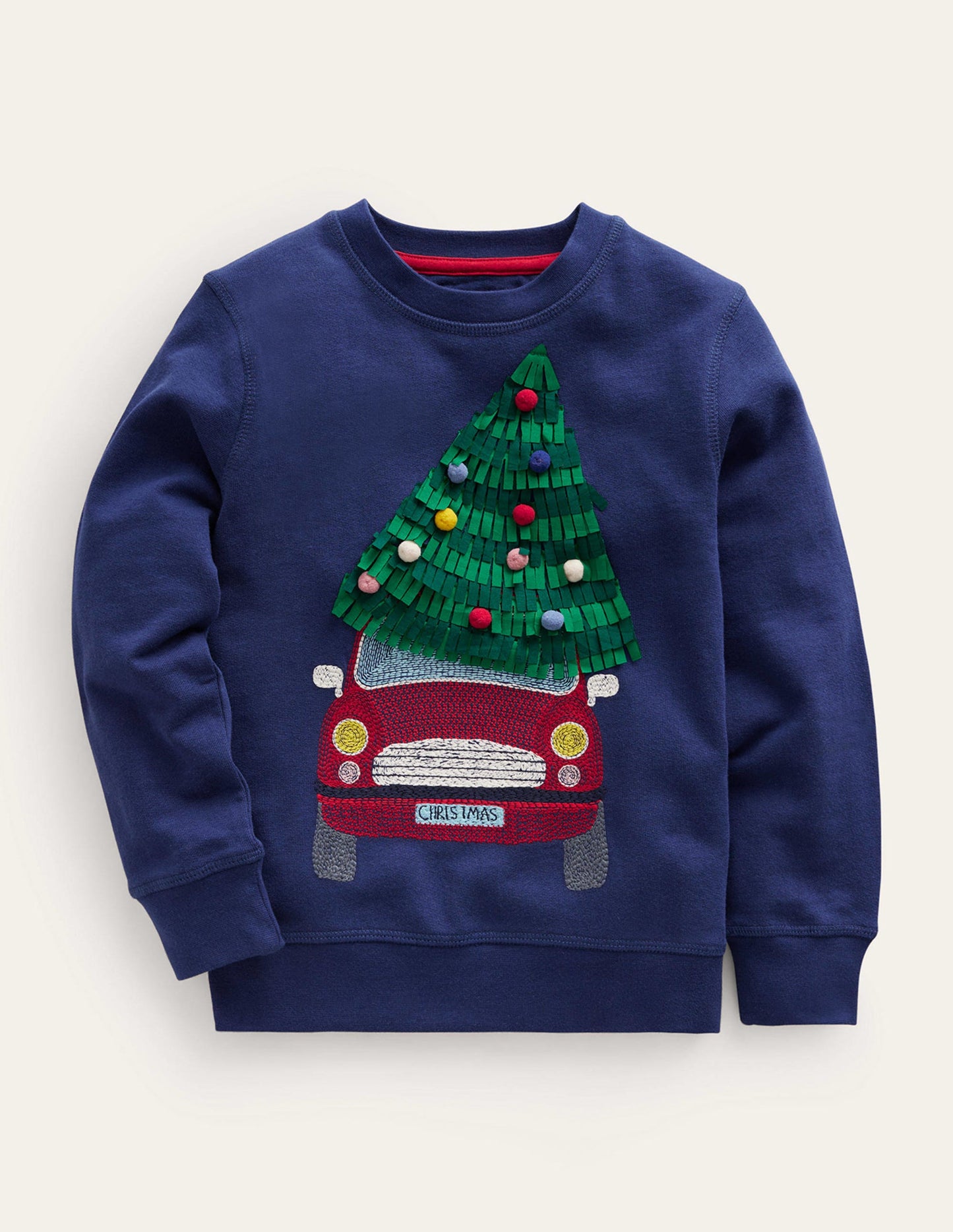 Superstitch Festive Sweatshirt-College Navy Christmas Tree