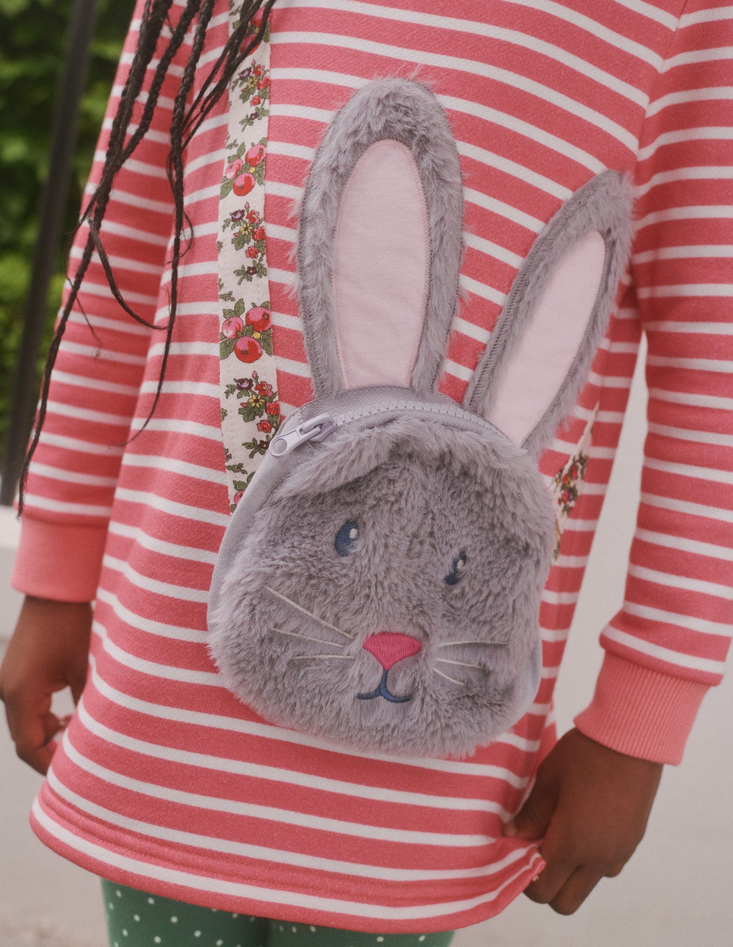 Appliqué Pocket Tunic-Cosmos Pink/Ivory Stripe