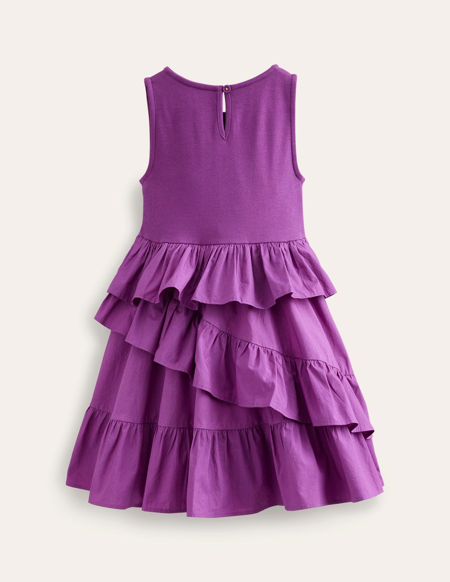 Ruffled Cotton Dress-Jewel Purple