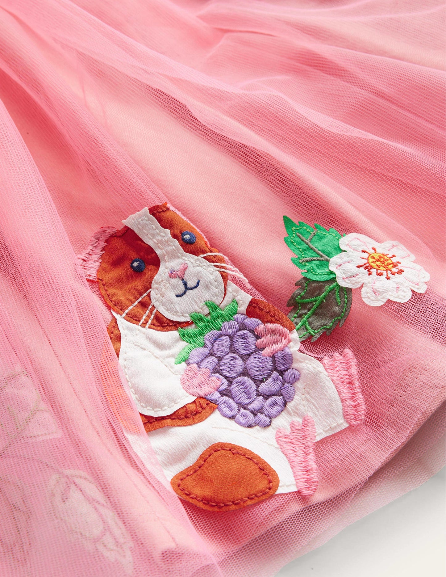 Applique Tulle Ballet Dress-Almond Pink