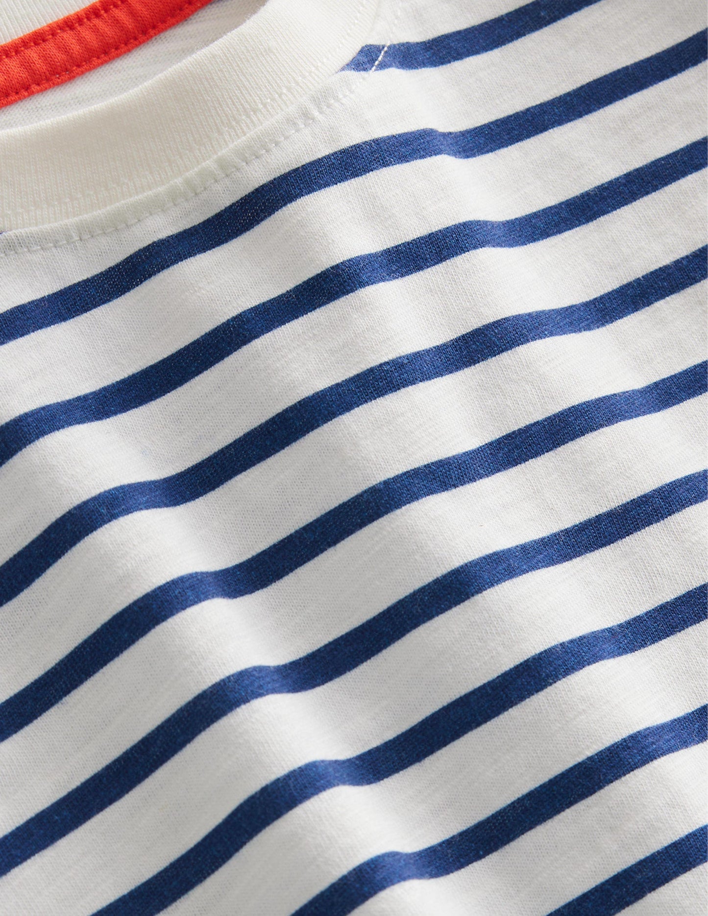 Boxy Short Sleeve Breton-Ivory/College Navy