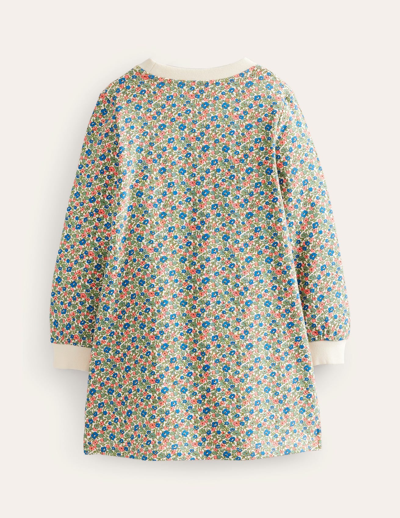 Appliqué Sweatshirt Dress-Floral Bunnies
