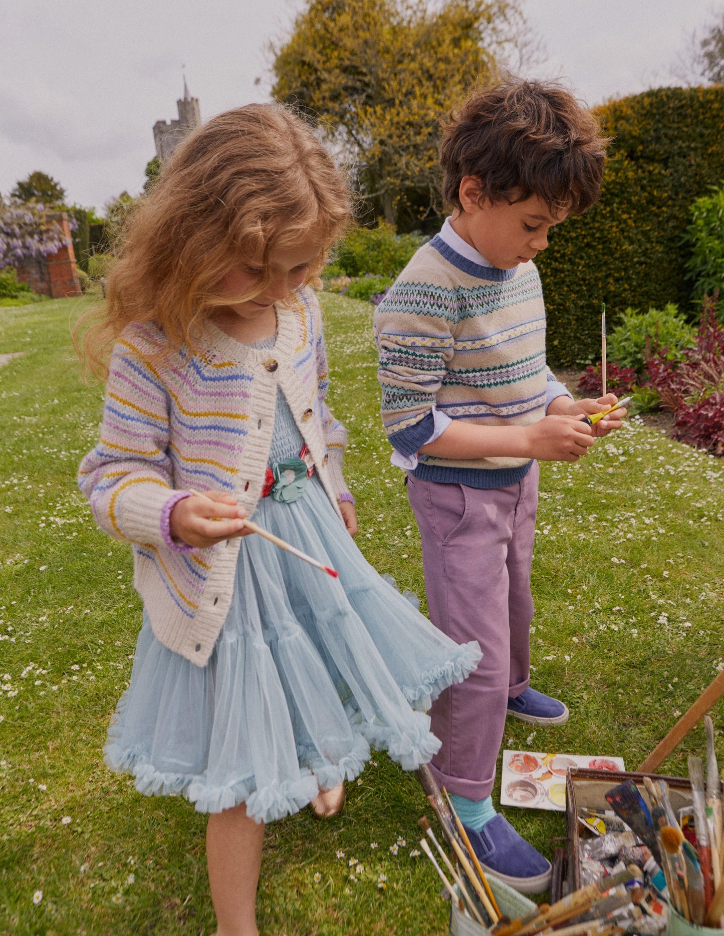 Blouson Stripe Cardigan-Multi Stripe