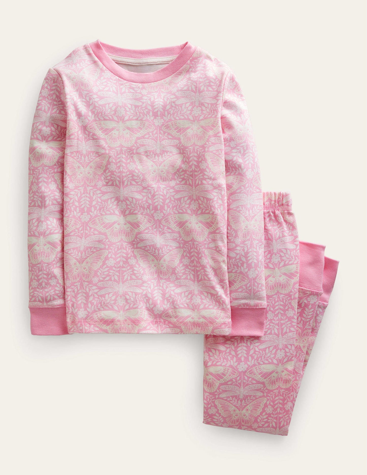 Snug Glow-In-The-Dark Pyjamas-Cameo Pink Butterfly