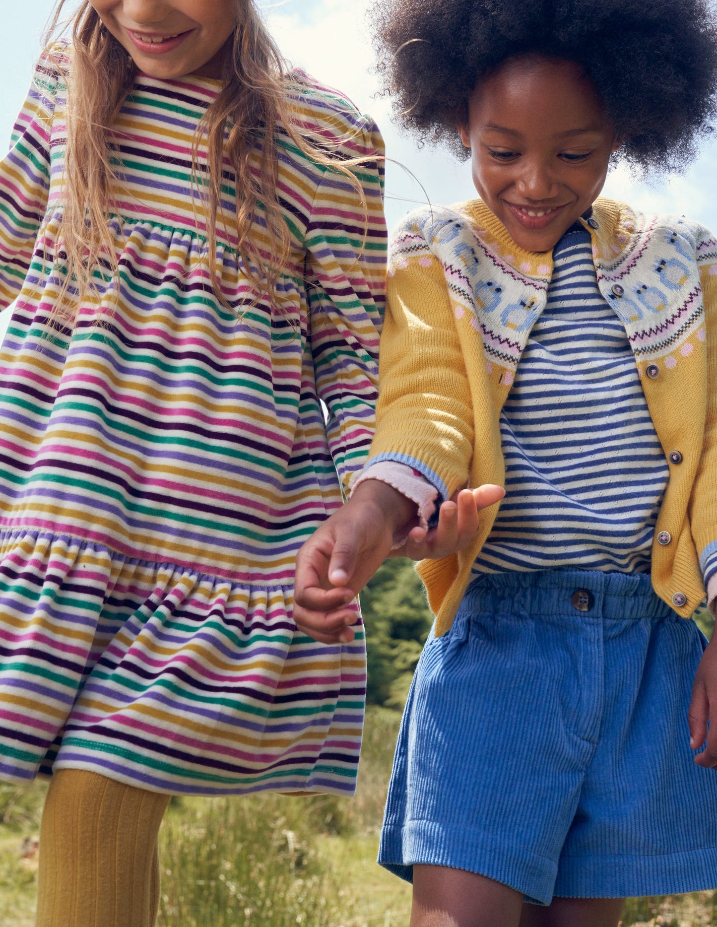Chunky Cord Shorts-Delft Blue