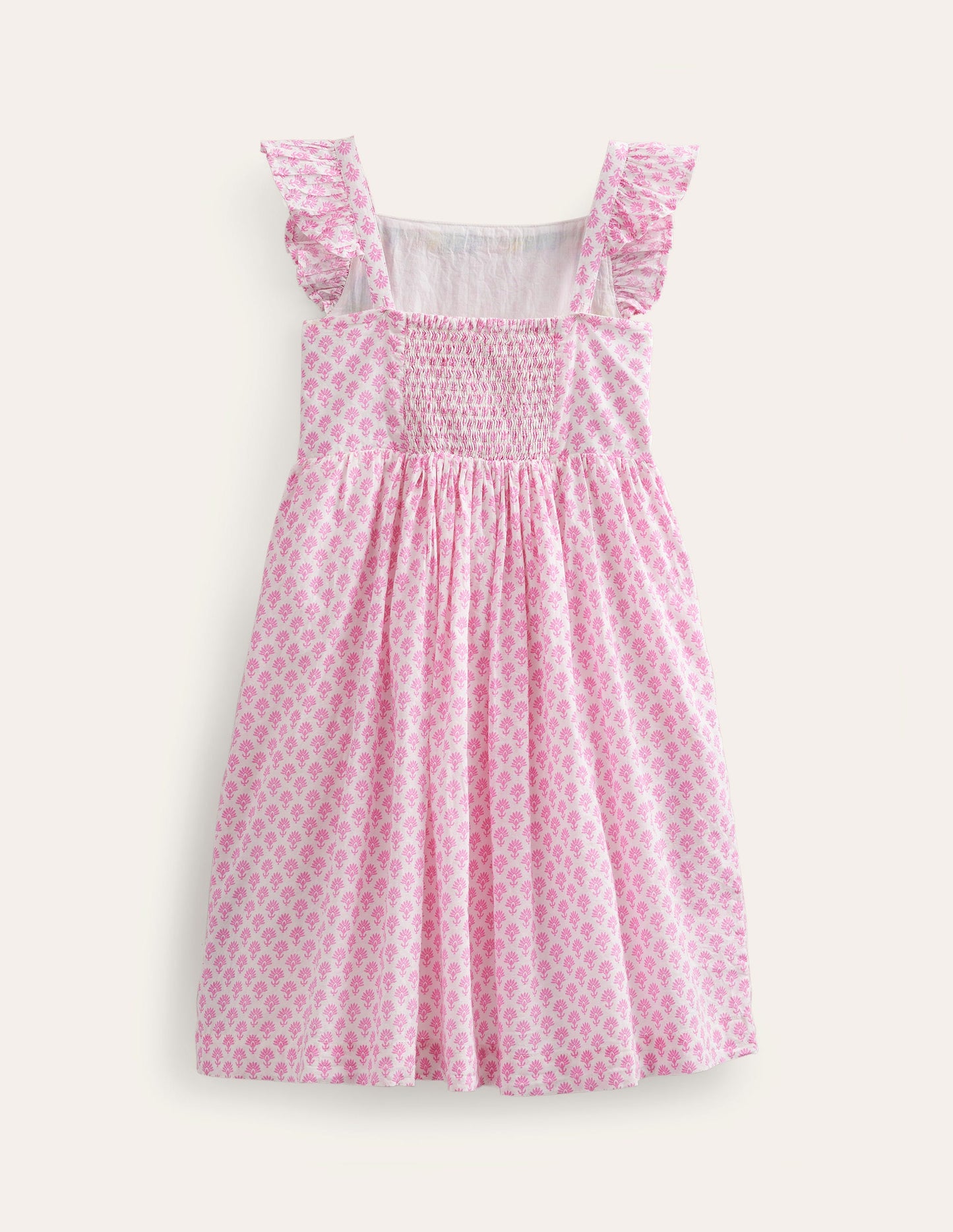 Appliqué Woven Dress-Plum Blossom Woodblock