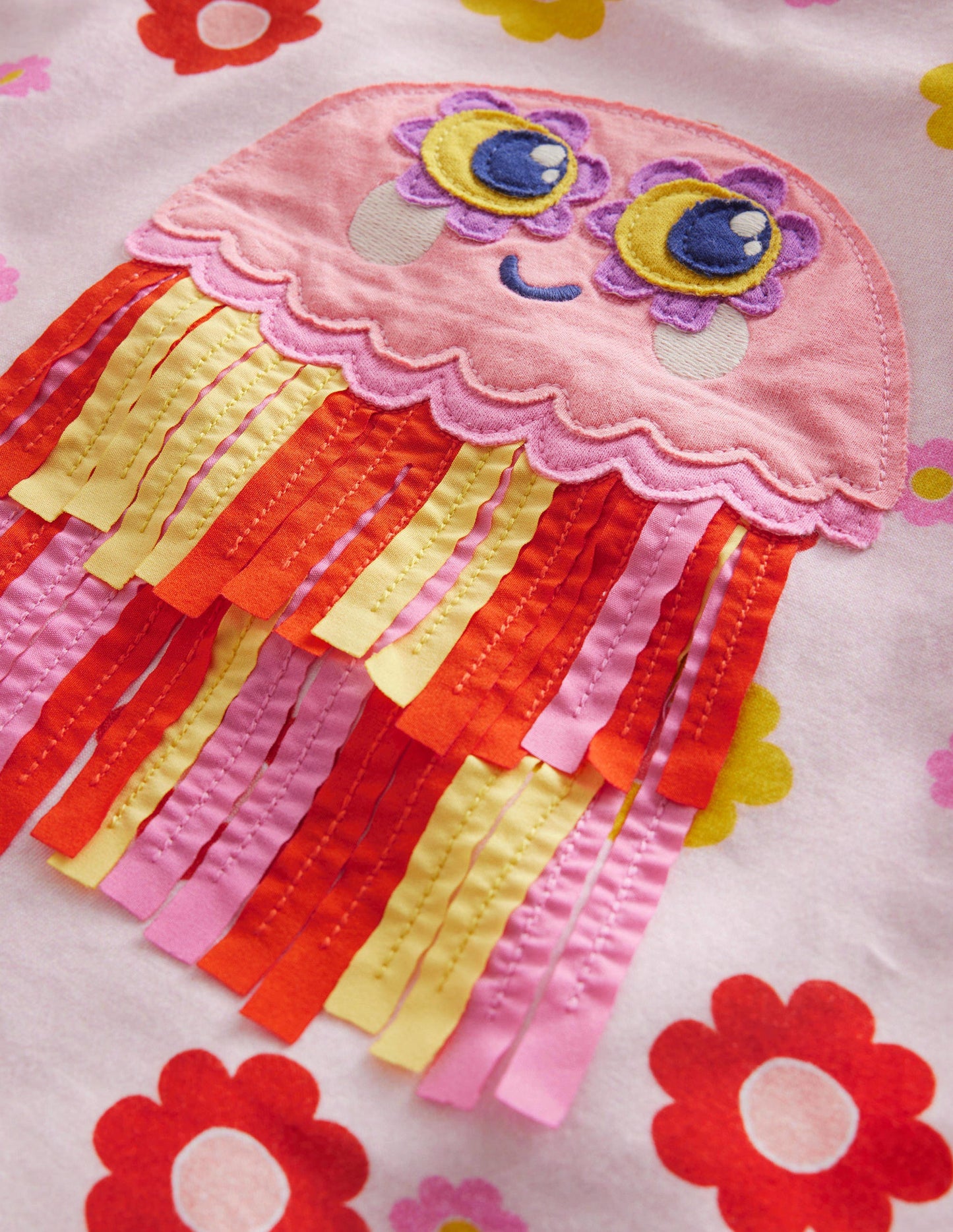 Appliqué Flutter Jellyfish Top-Fire Red Jellyfish