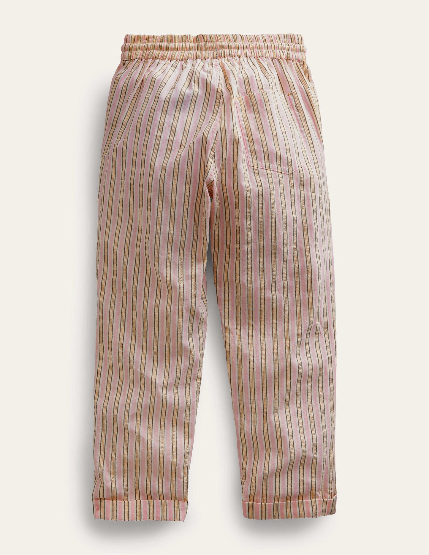 Stripe Pull on Trousers-Lilac and Metallic Stripe
